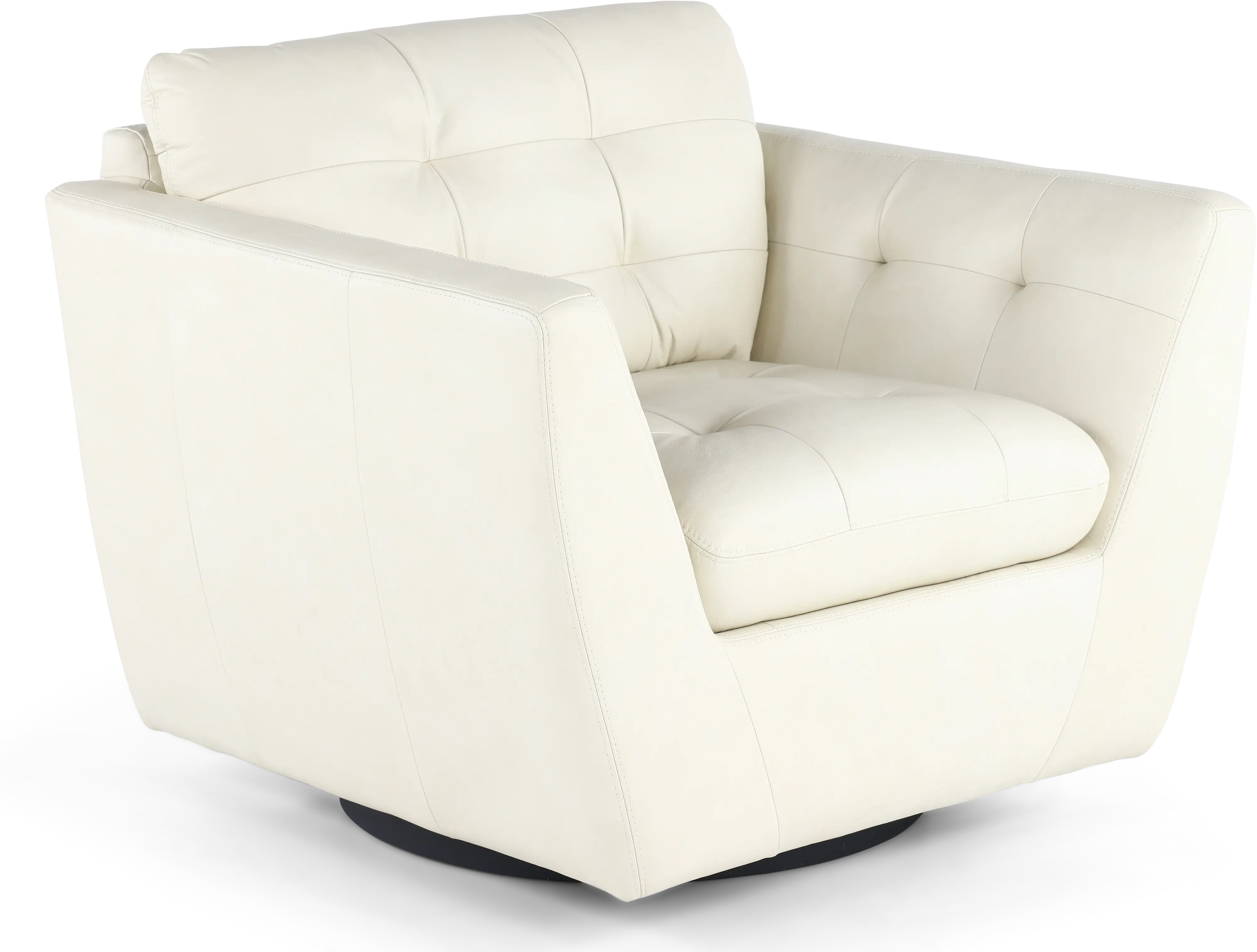 Tiffany White Leather Swivel Chair-1