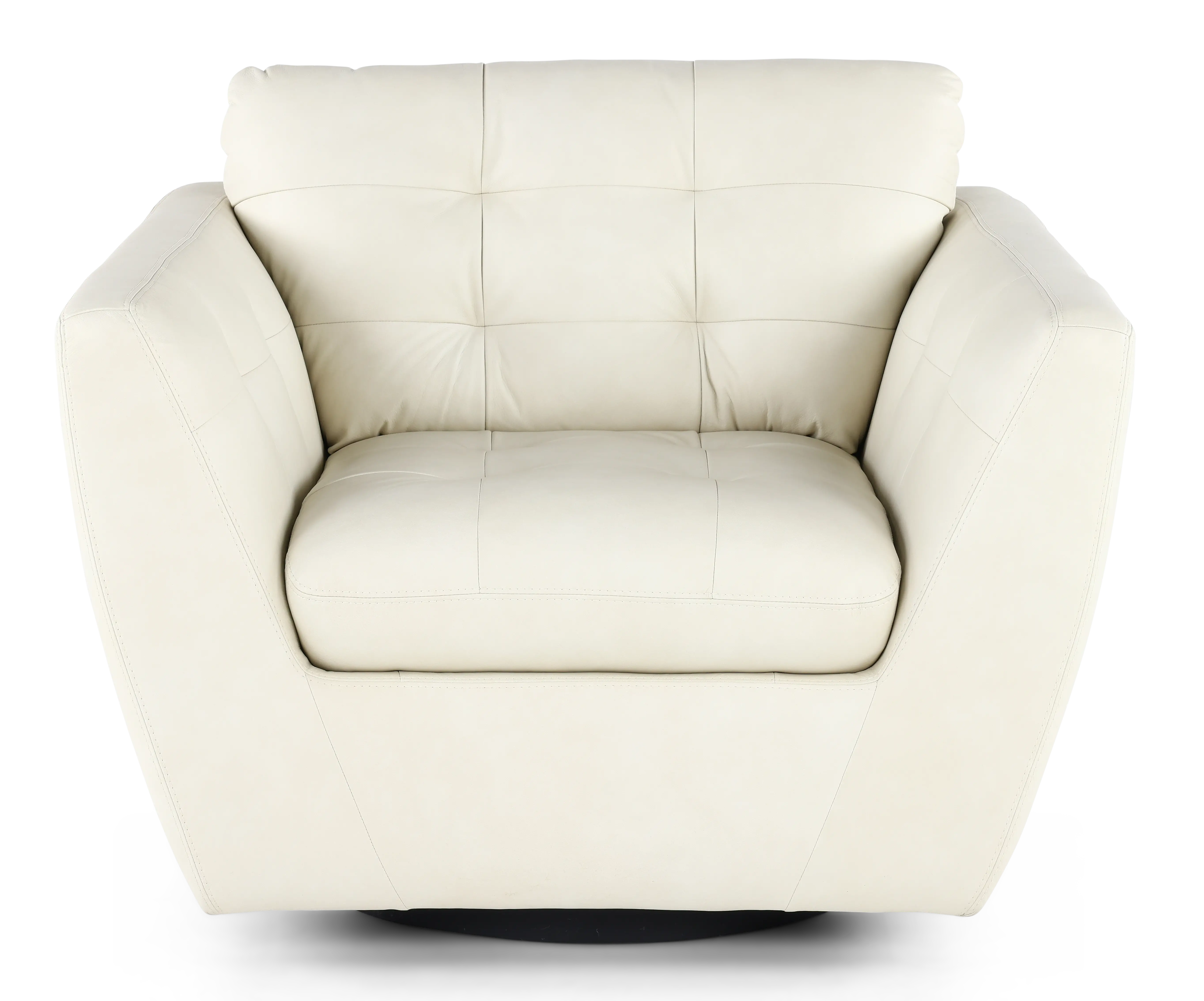 Tiffany White Leather Swivel Chair-1