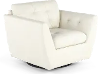 Tiffany White Leather Swivel Chair