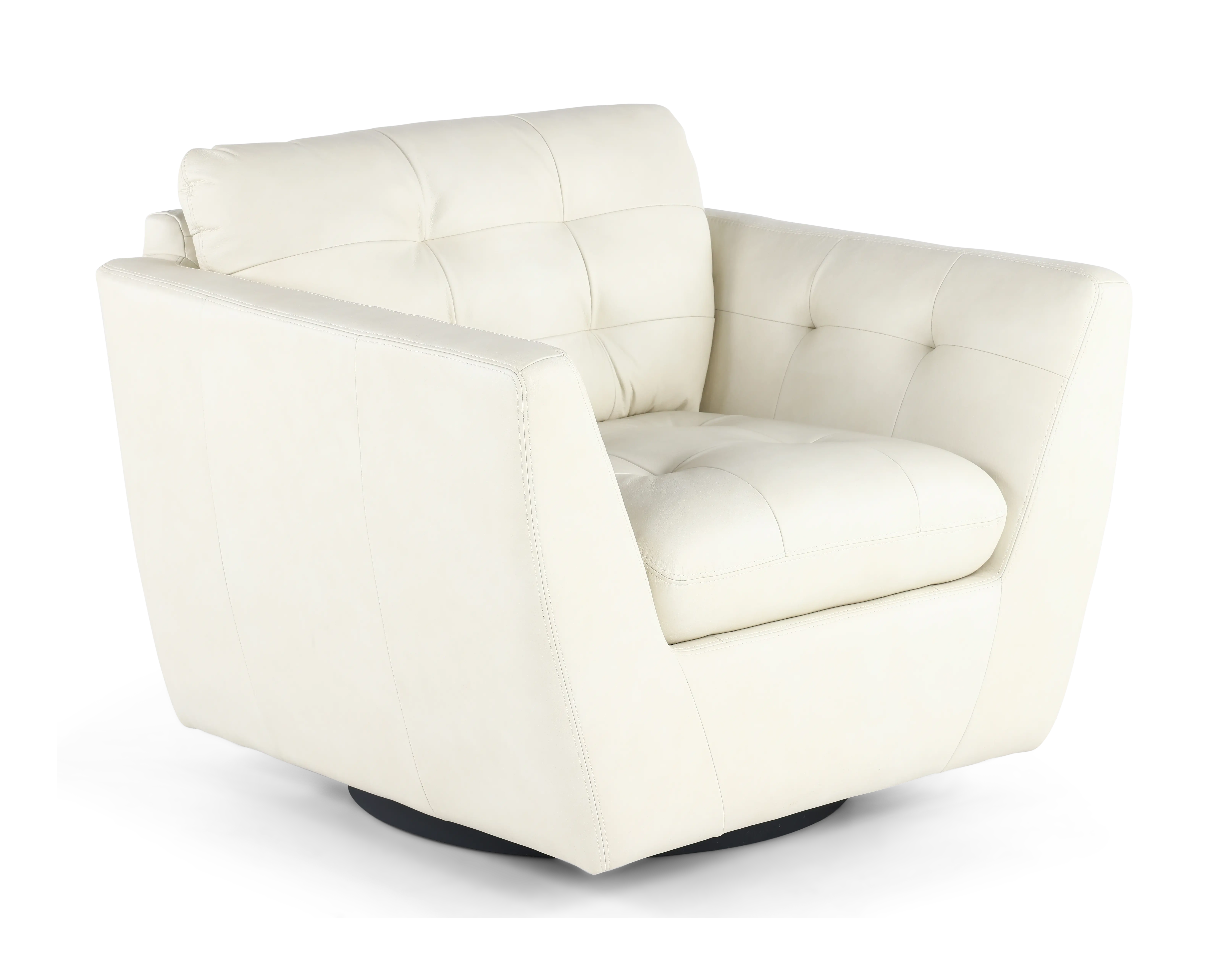 Tiffany White Leather Swivel Chair-4