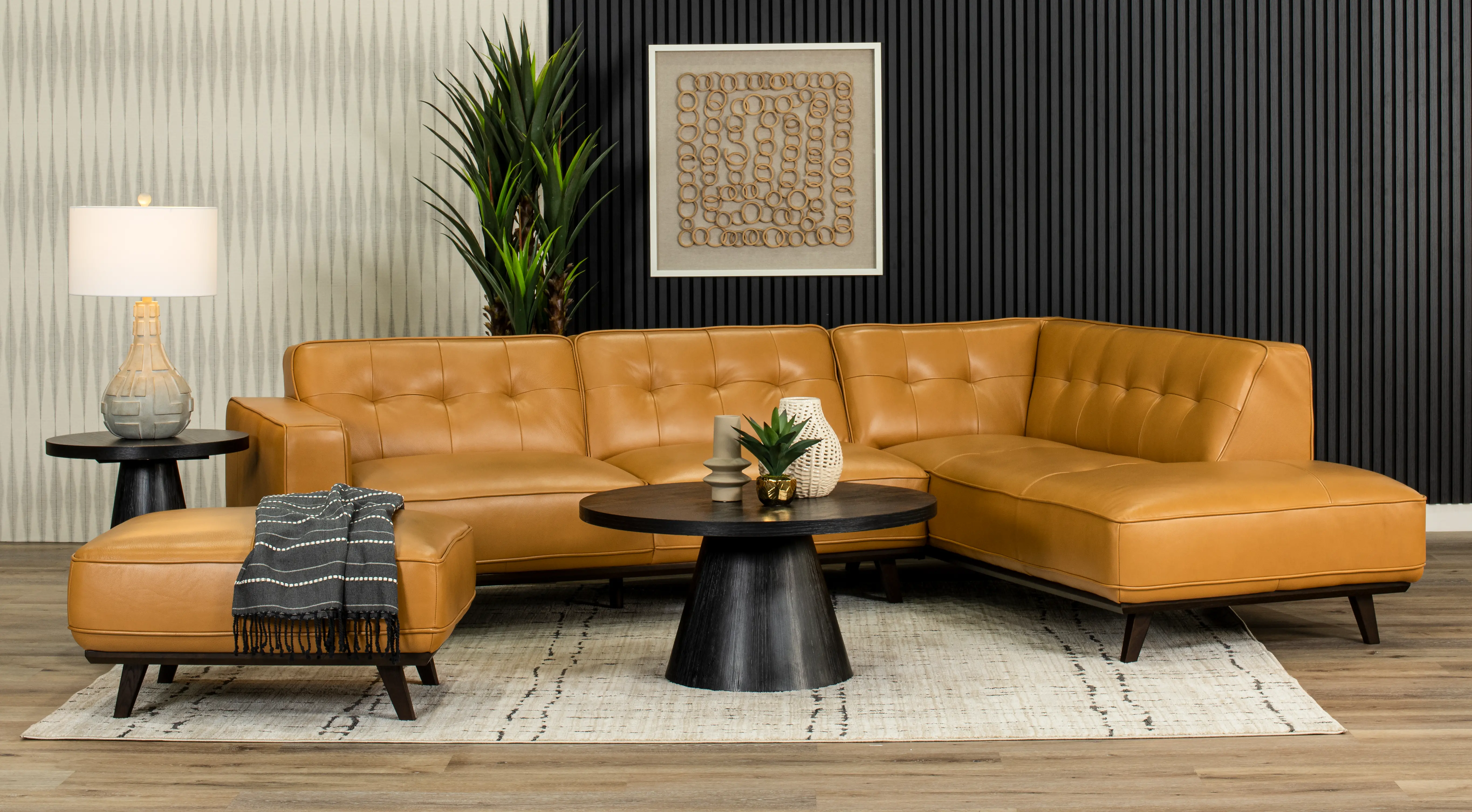 Portland Black Round Coffee Table-7