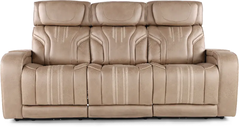 Tacama Sand Power Reclining Sofa with Audio