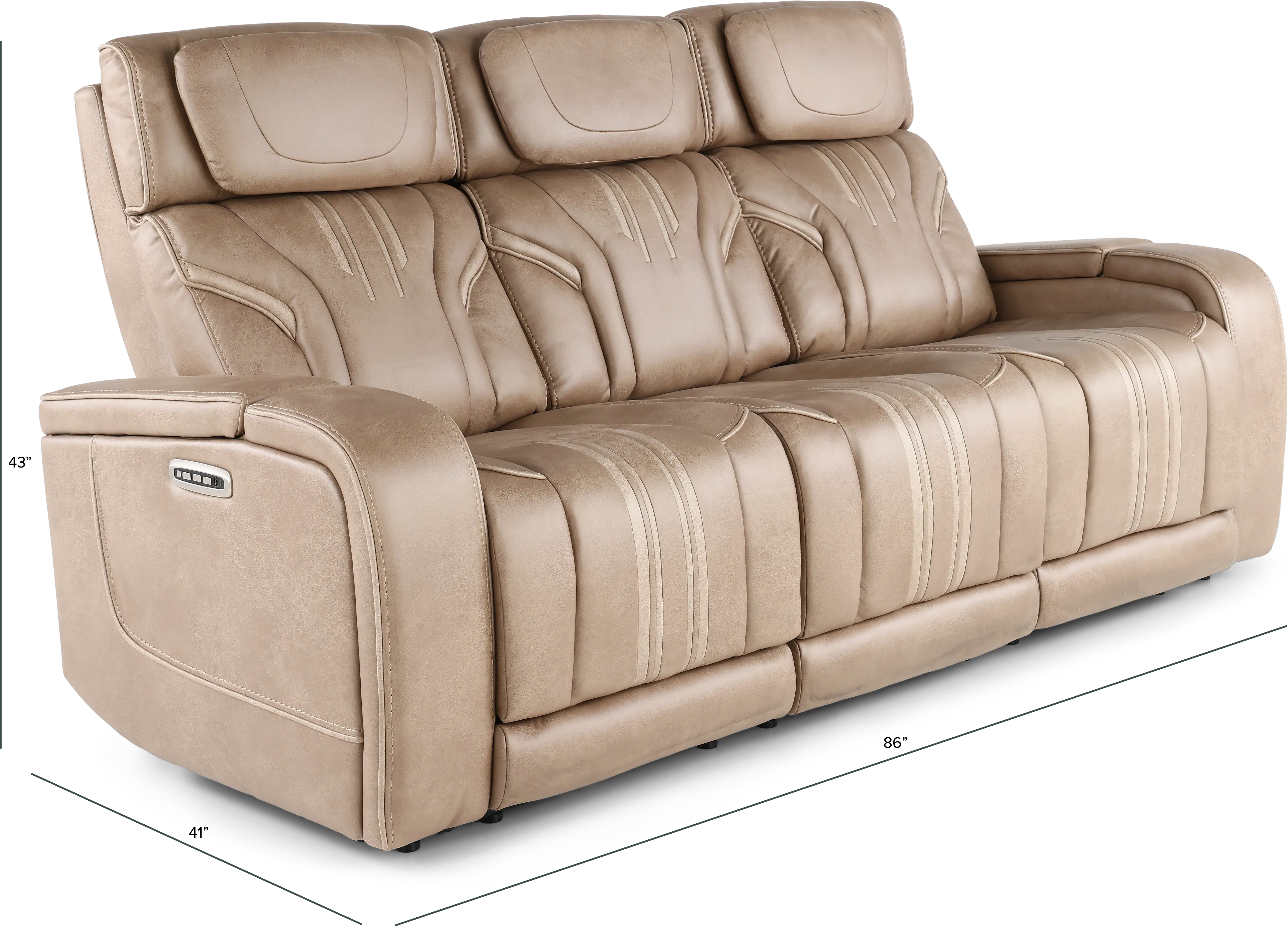 Tacama Sand Power Reclining Sofa with Audio-3