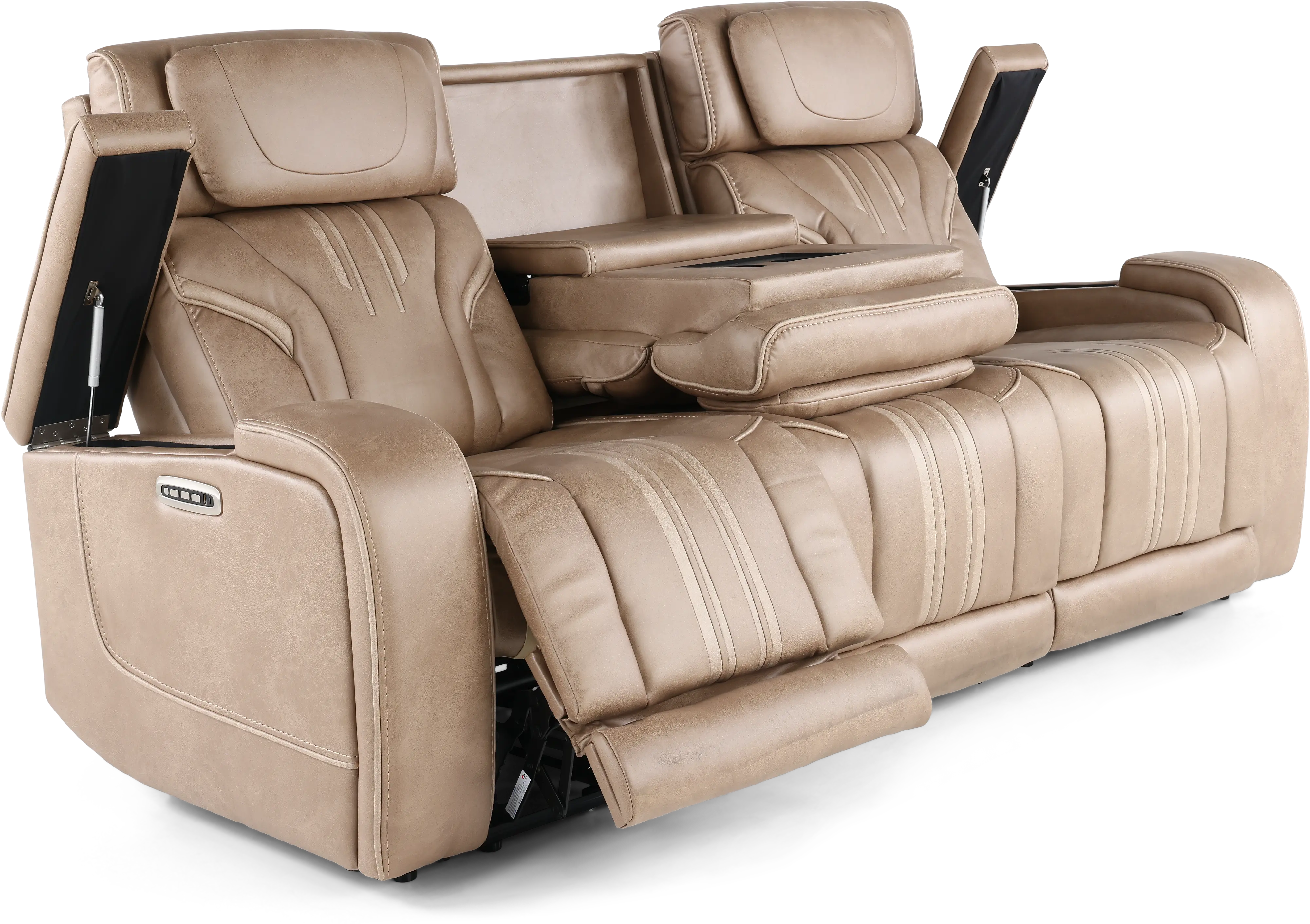 Tacama Sand Power Reclining Sofa with Audio-6