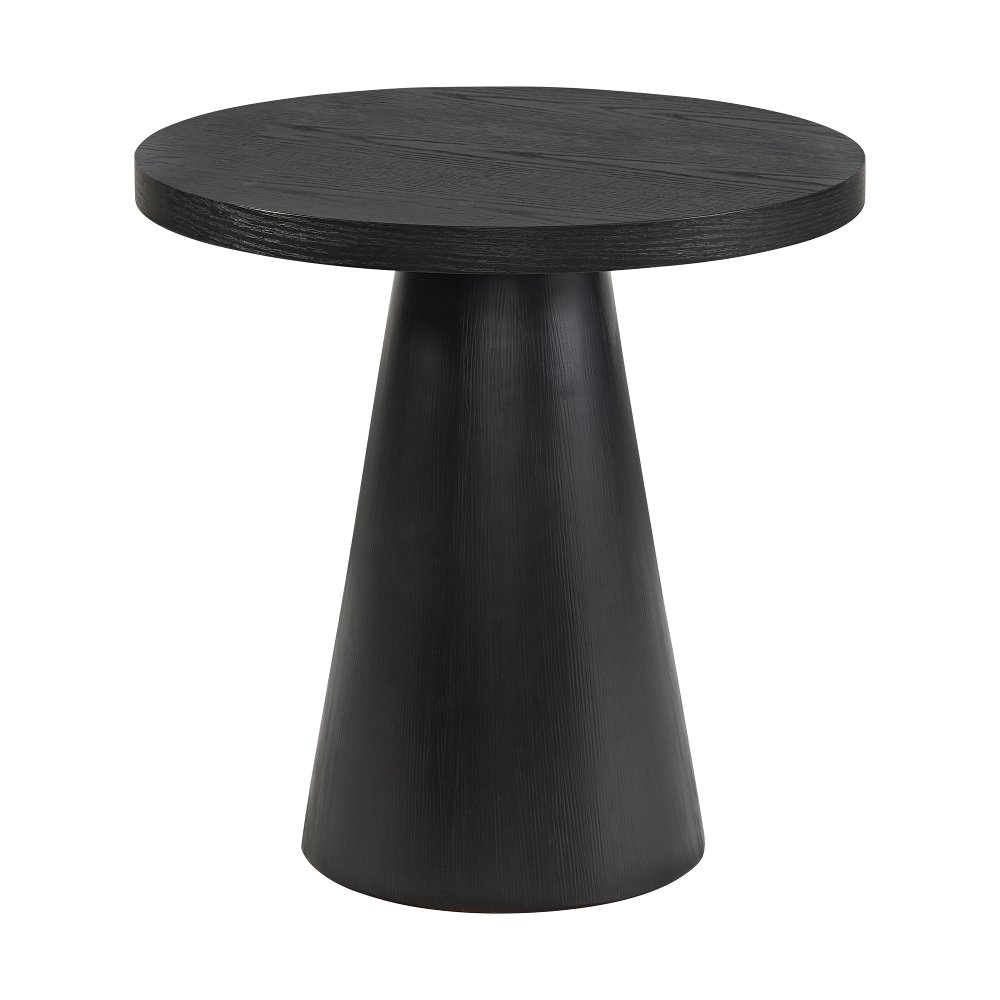 Portland Black Round End Table