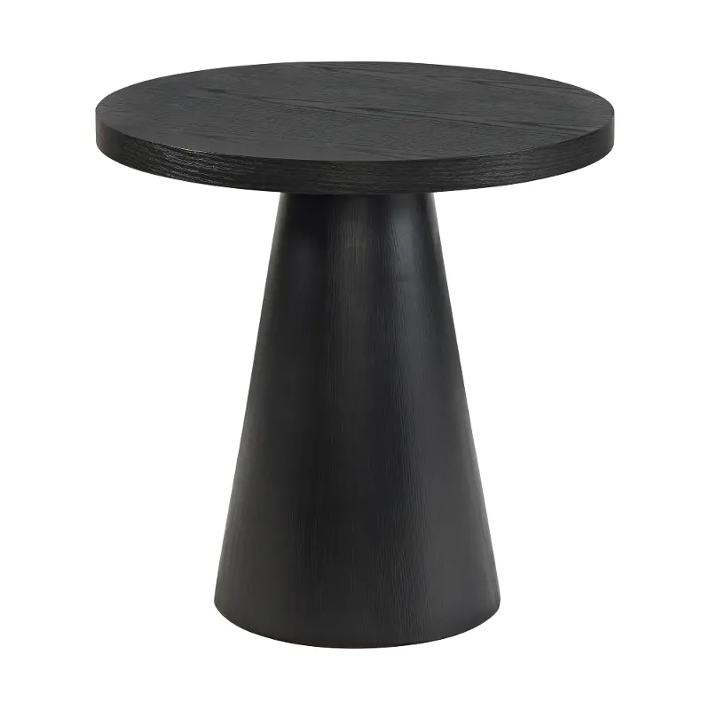 Portland Black Round End Table