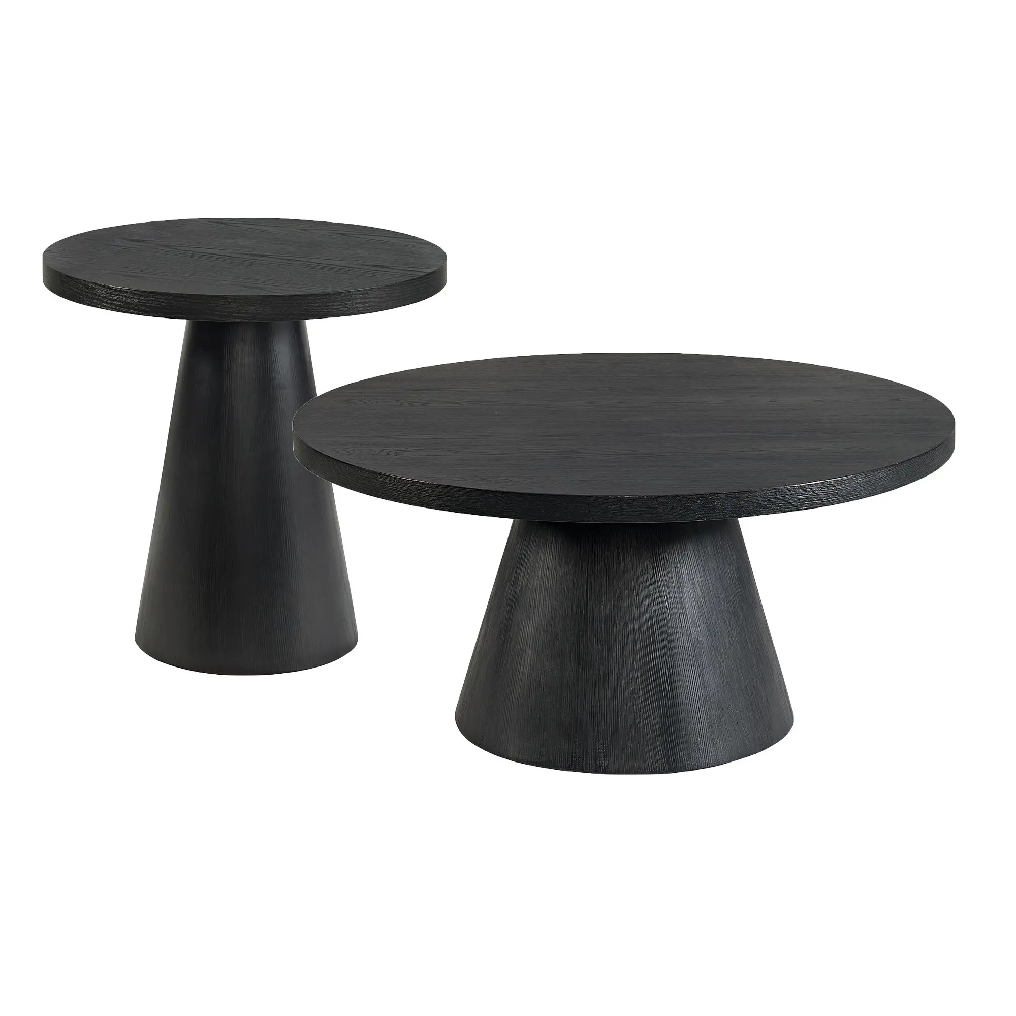 Portland Black Round End Table-3