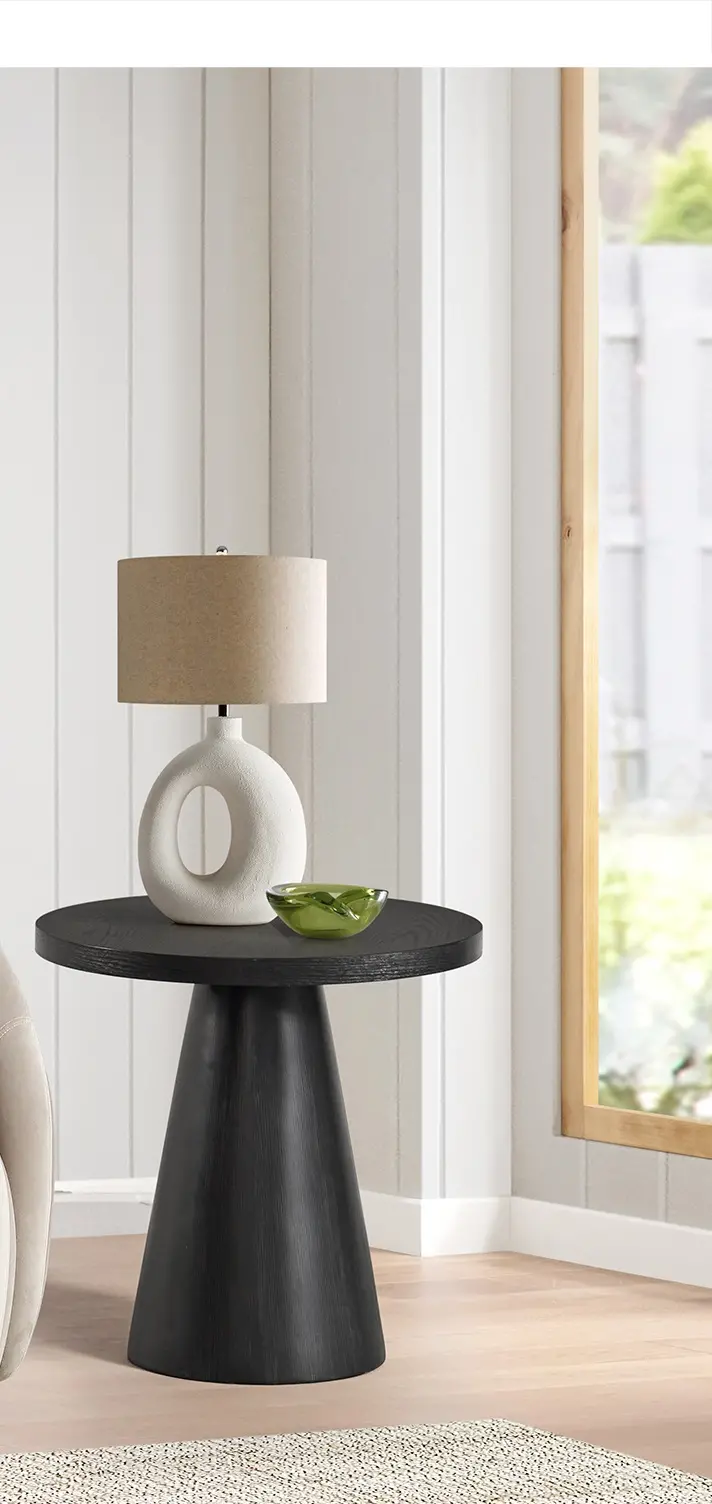 Portland Black Round End Table-7