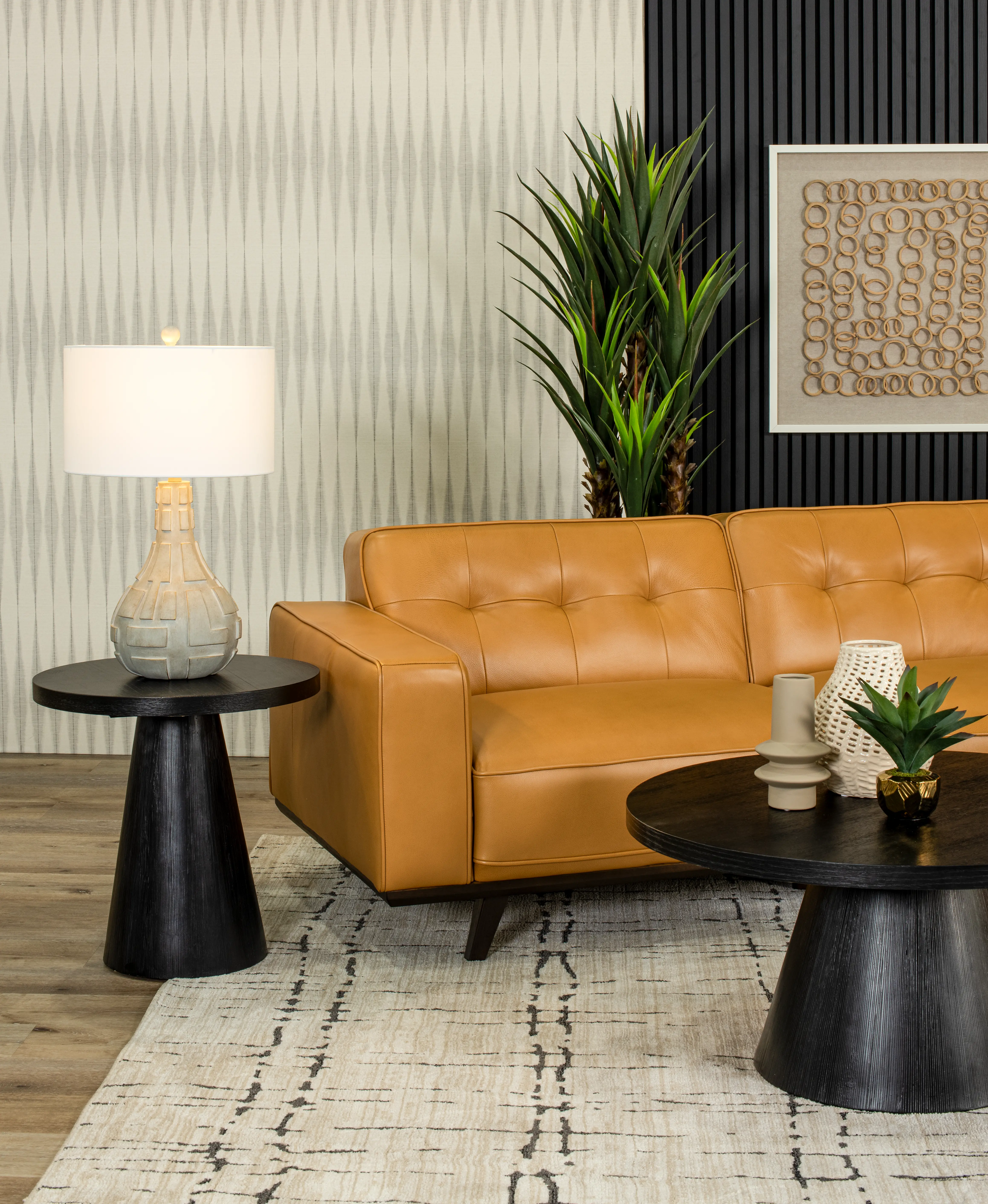 Portland Black Round End Table-8