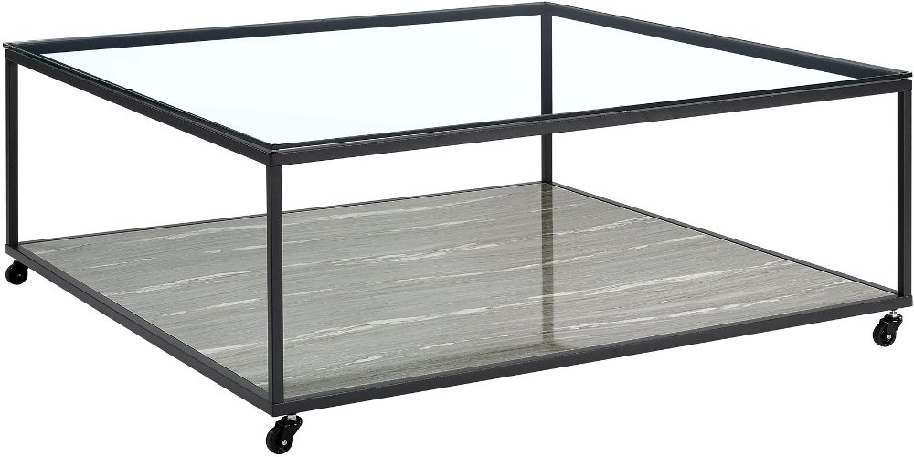 Yasmin Black and Gray Glass Coffee Table