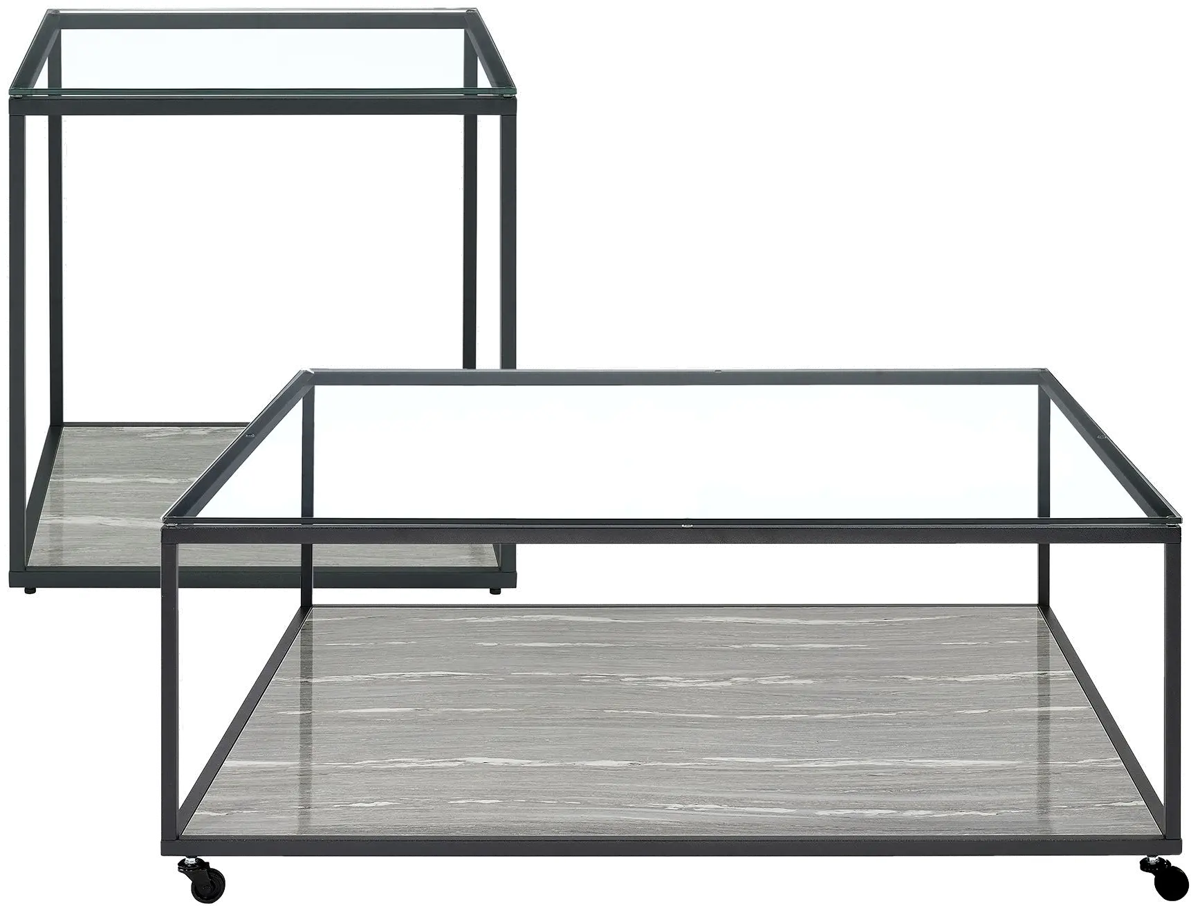 Yasmin Black and Gray Glass Coffee Table-4