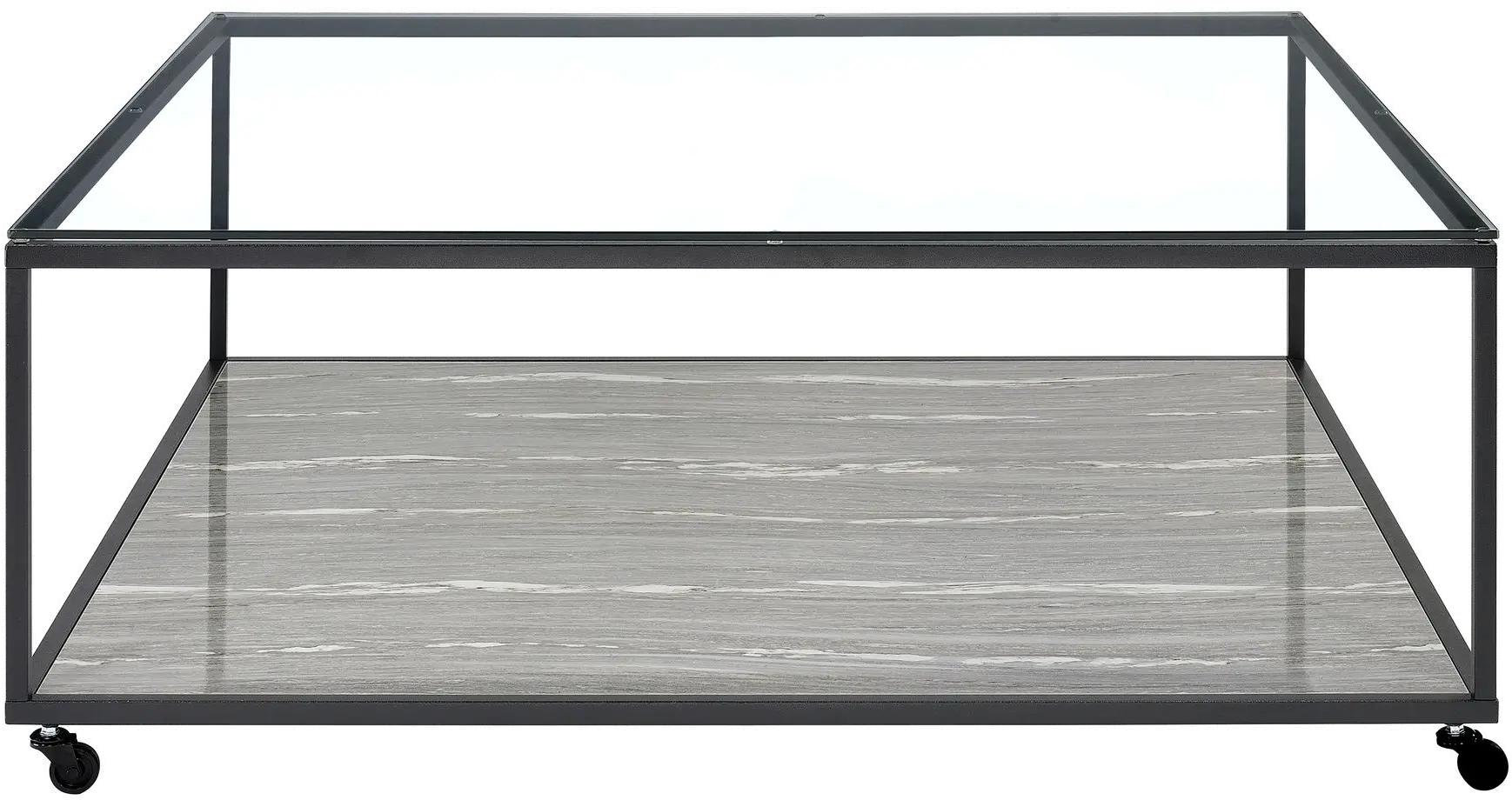 Yasmin Black and Gray Glass Coffee Table-5