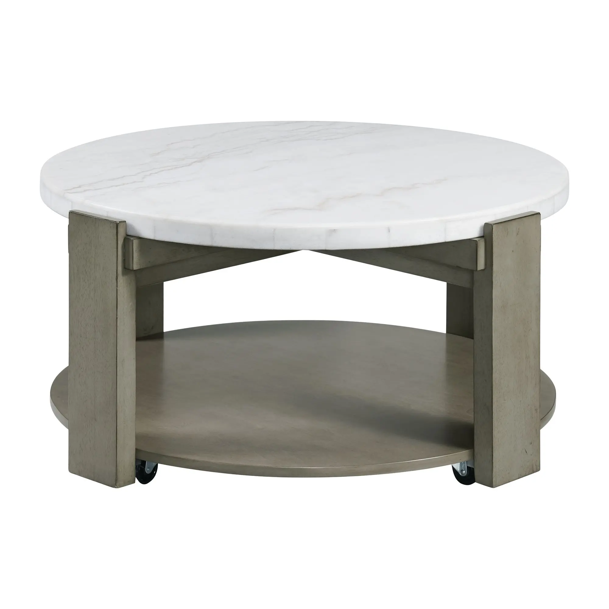 Rosamel Gray and White Marble Coffee Table-1