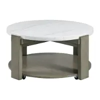 Rosamel Gray and White Marble Coffee Table