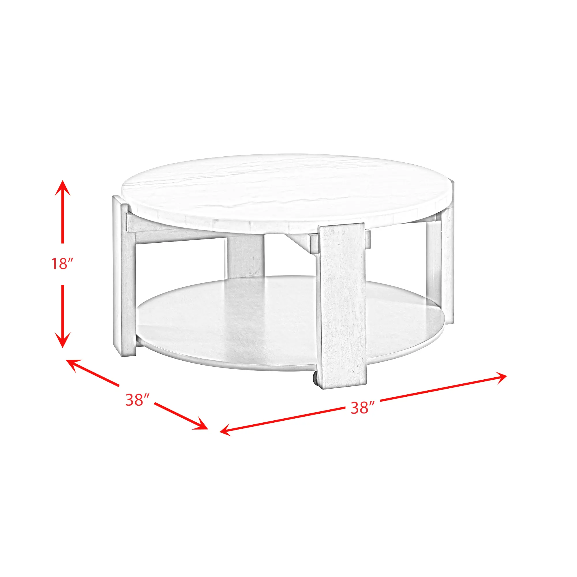 Rosamel Gray and White Marble Coffee Table-3