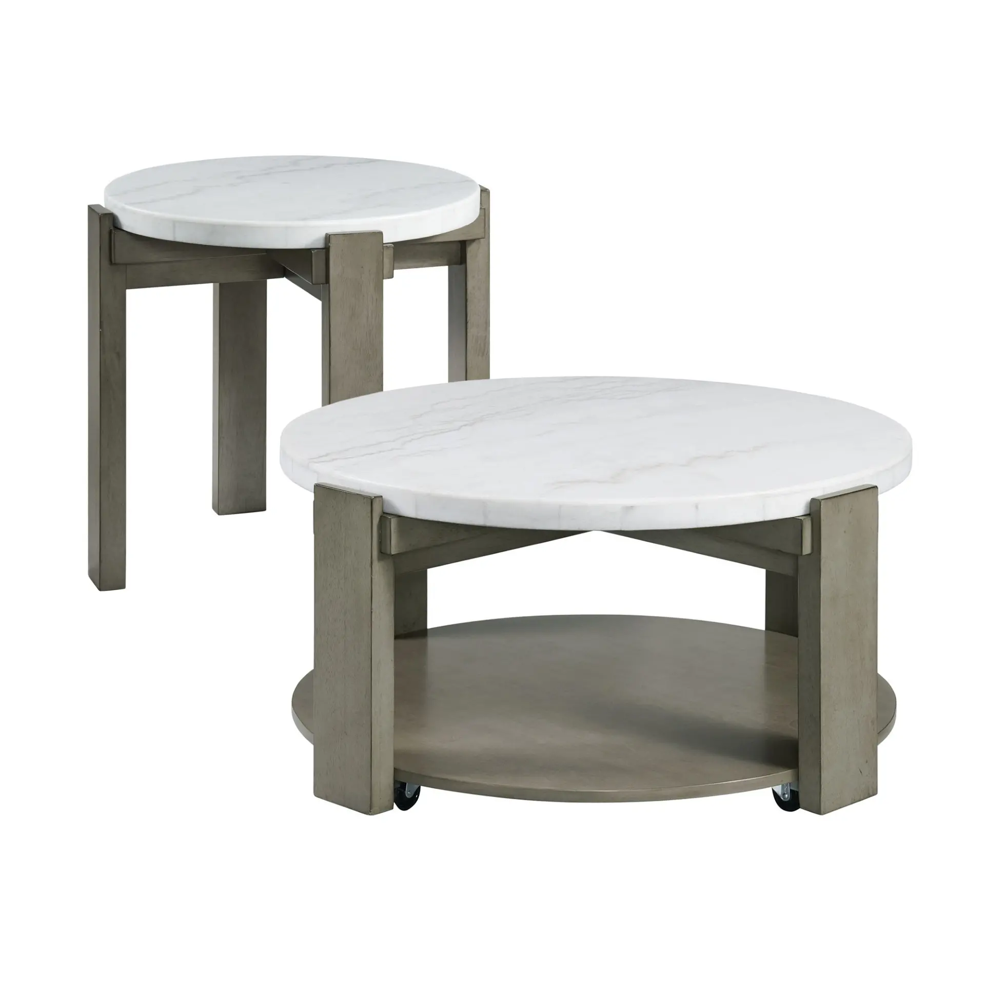 Rosamel Gray and White Marble Coffee Table-6