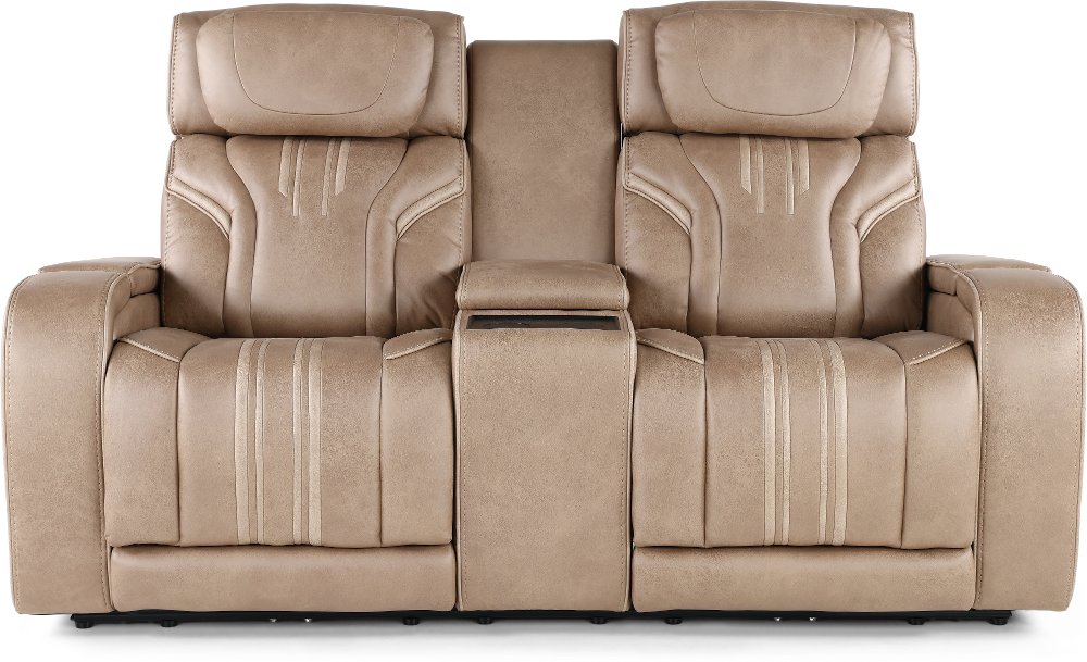 Tacama Sand Power Reclining Loveseat with Audio