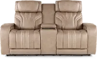Tacama Sand Power Reclining Loveseat with Audio