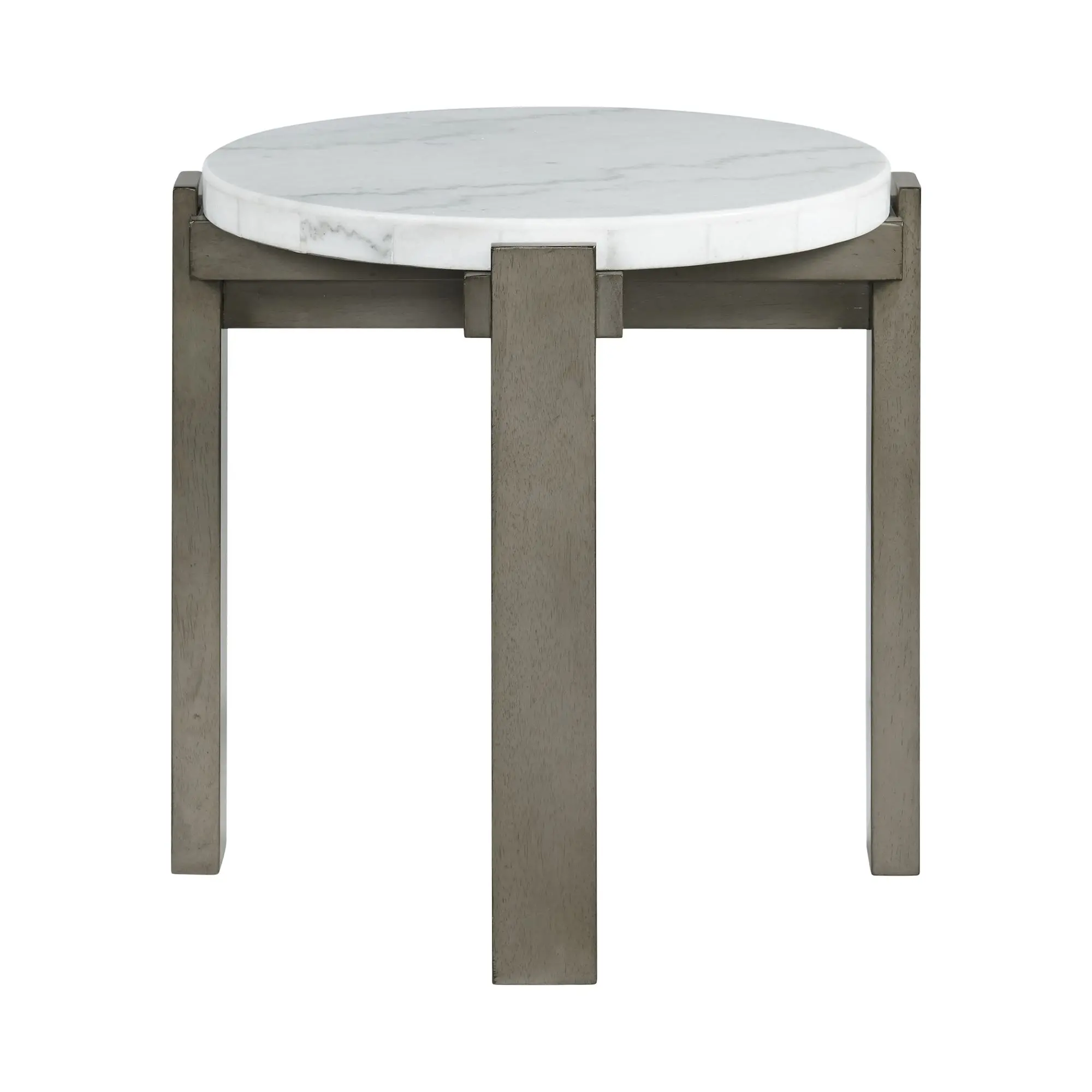 Rosamel Gray and White Marble End Table-1