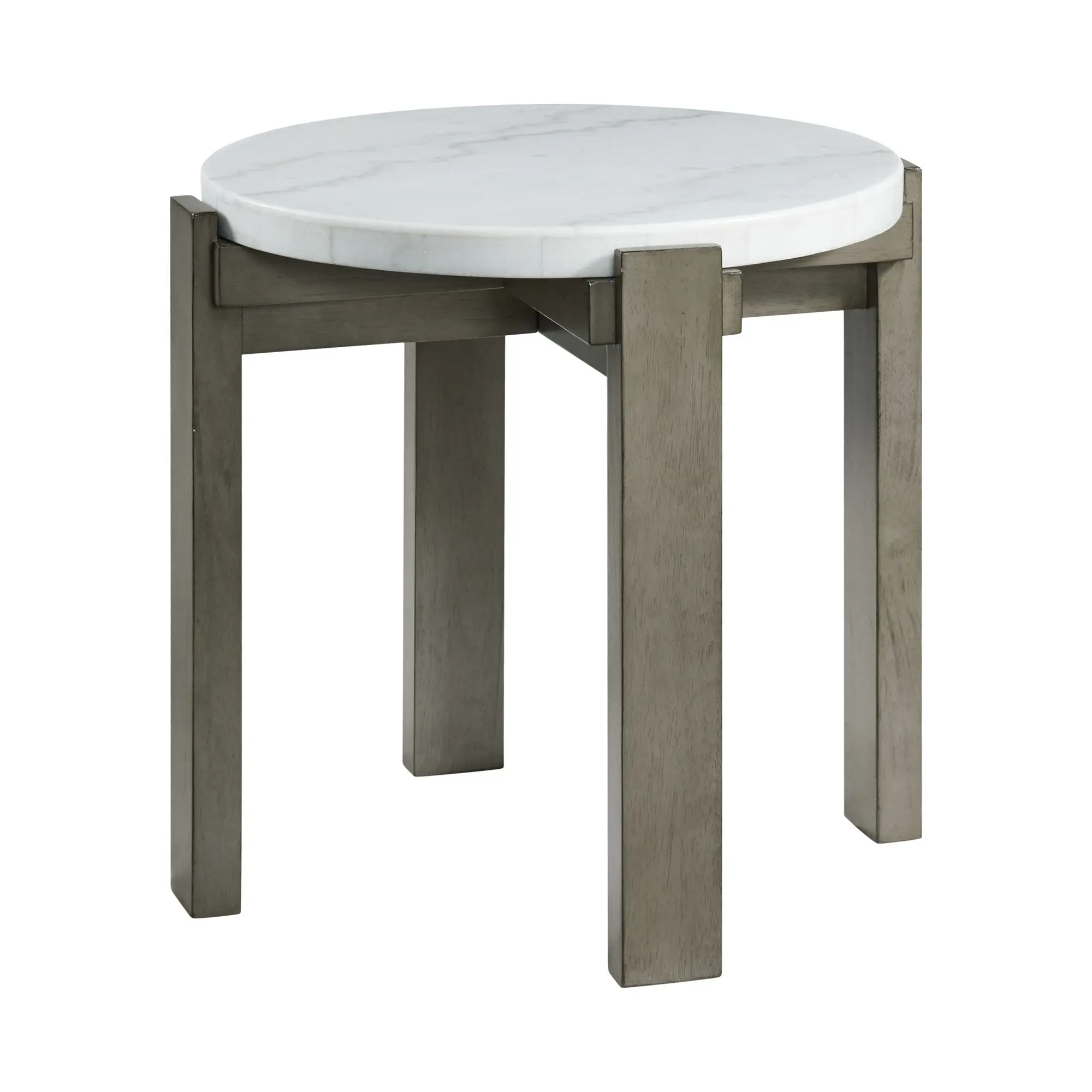 Rosamel Gray and White Marble End Table-4