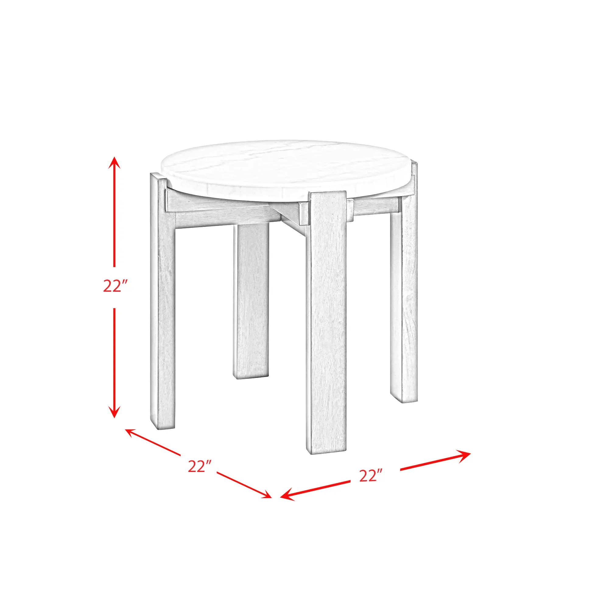 Rosamel Gray and White Marble End Table-3