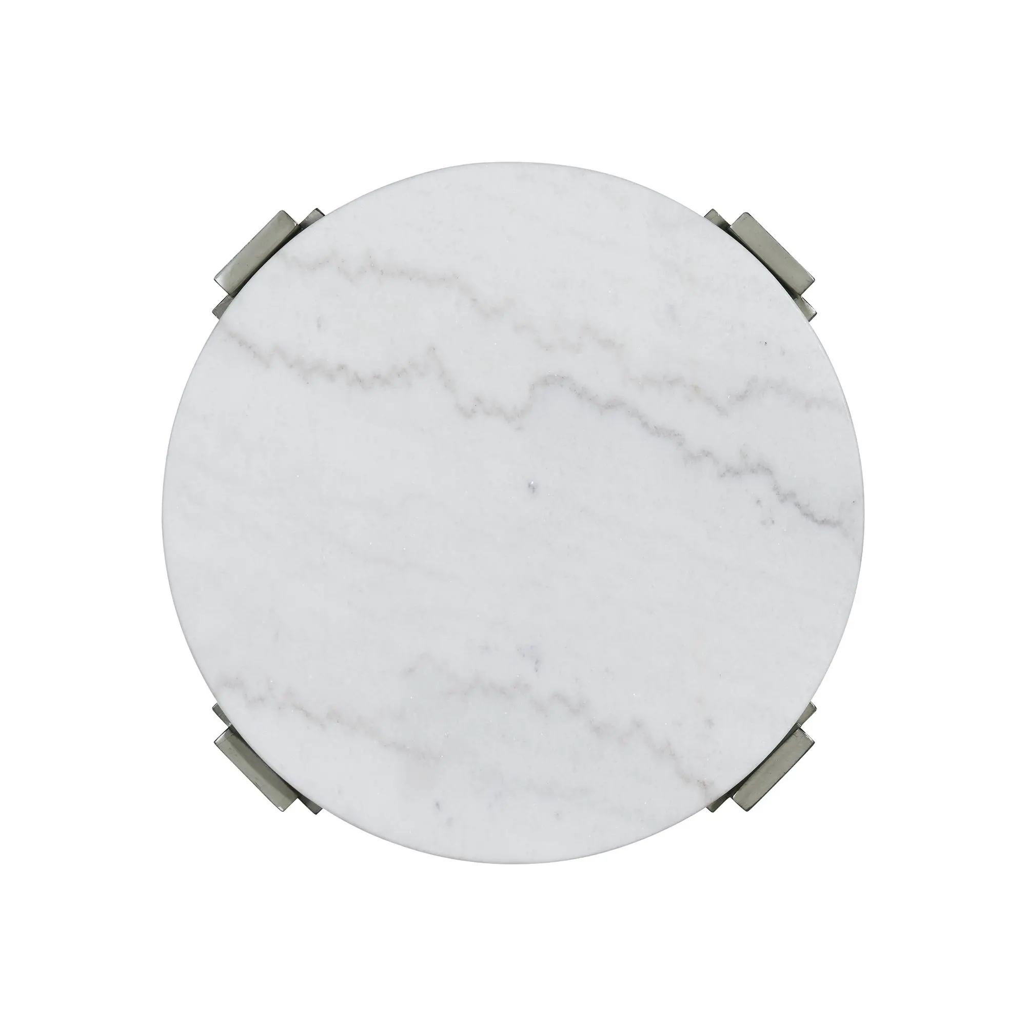 Rosamel Gray and White Marble End Table-5