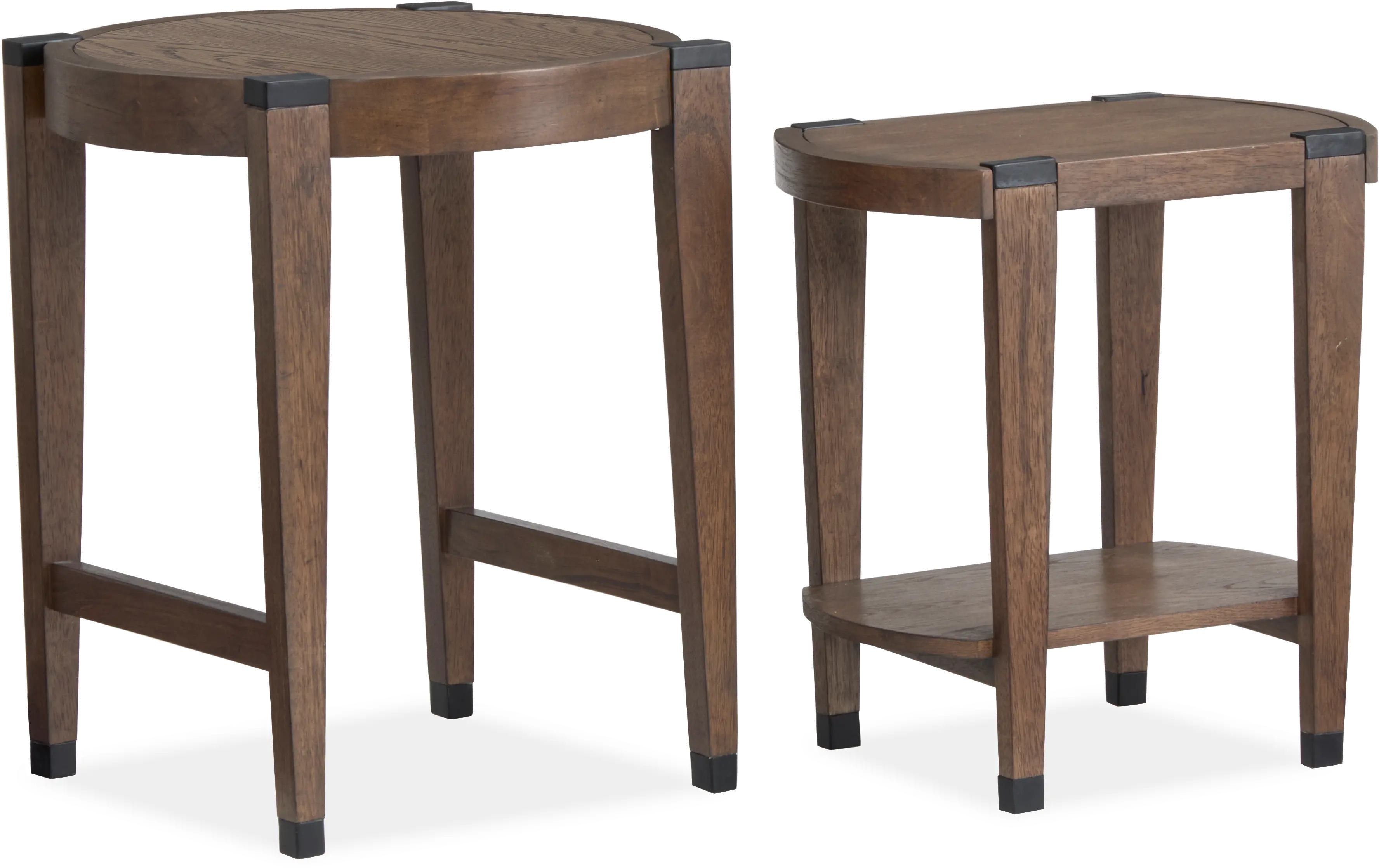 Kaysen Brown and Black Nesting Chairside Tables-1