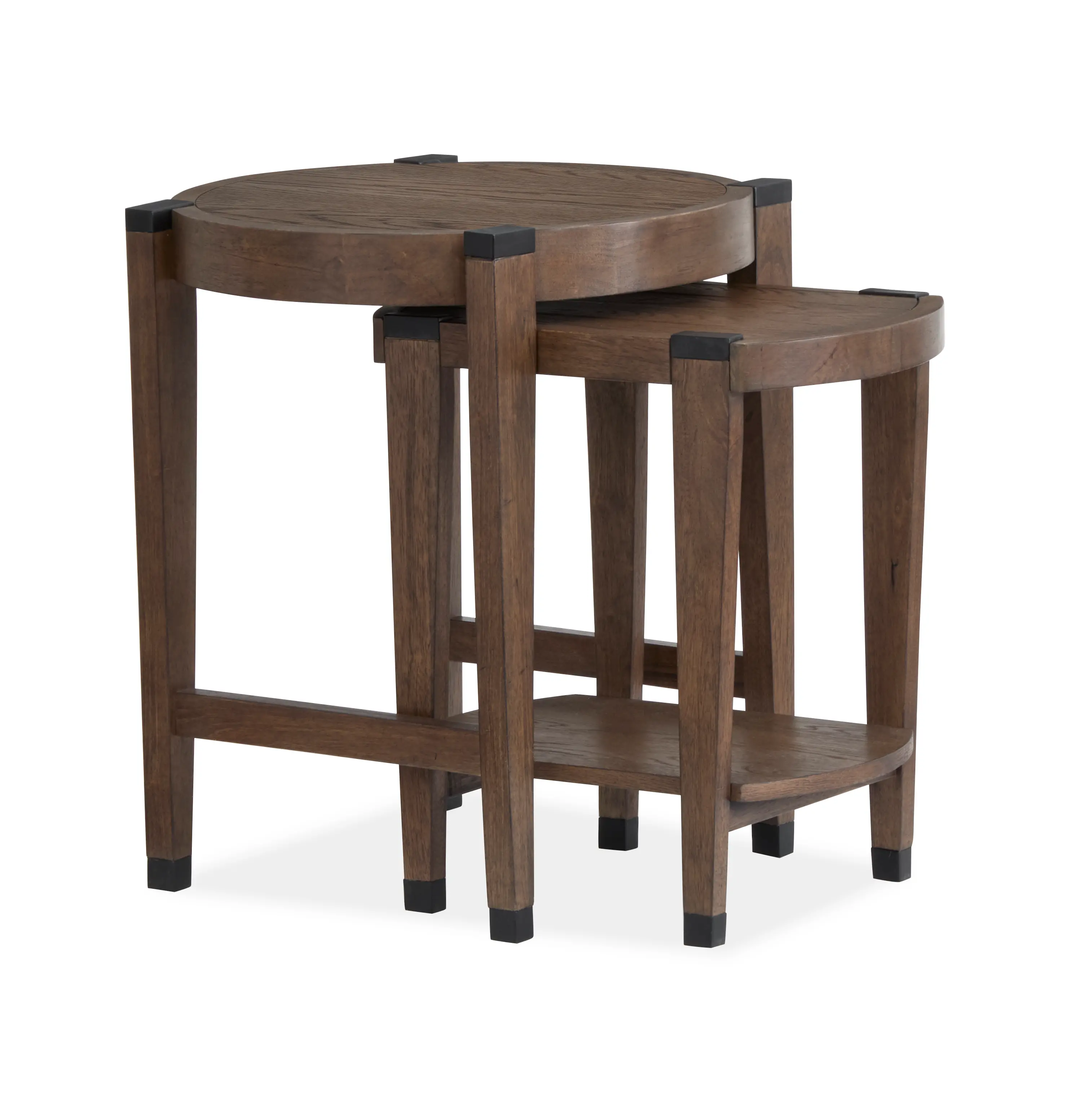 Kaysen Brown and Black Nesting Chairside Tables-1