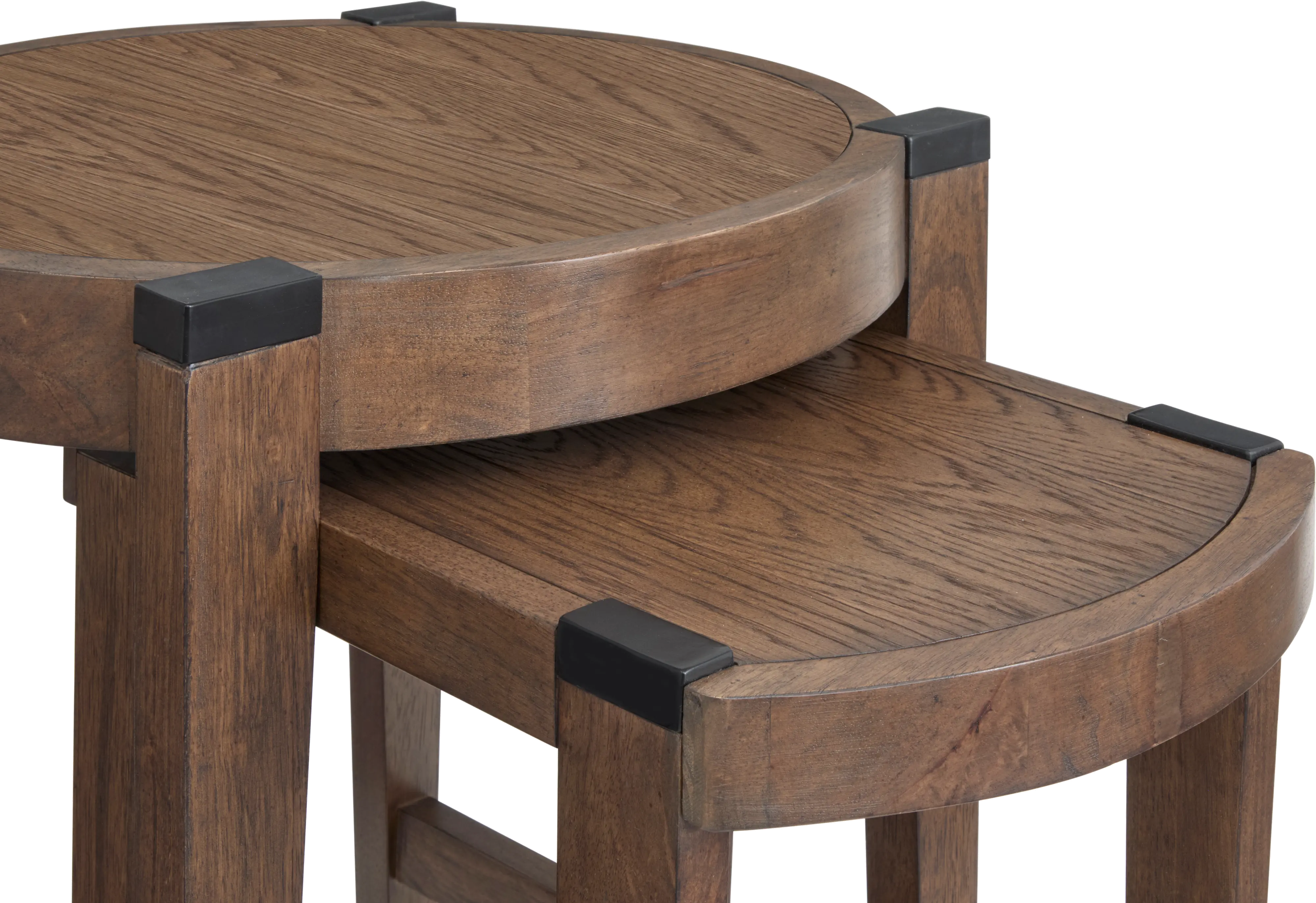 Kaysen Brown and Black Nesting Chairside Tables-2