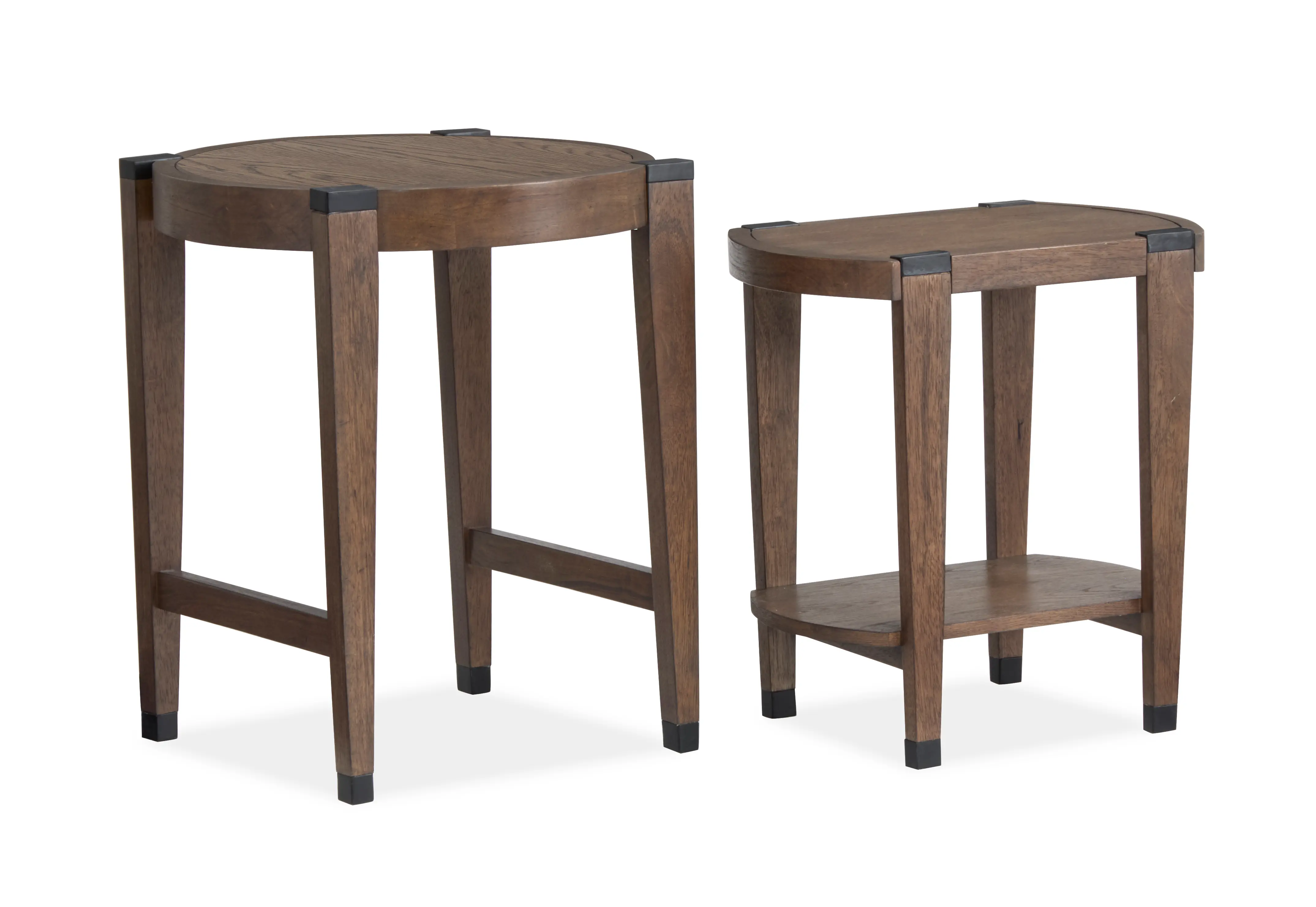 Kaysen Brown and Black Nesting Chairside Tables-2