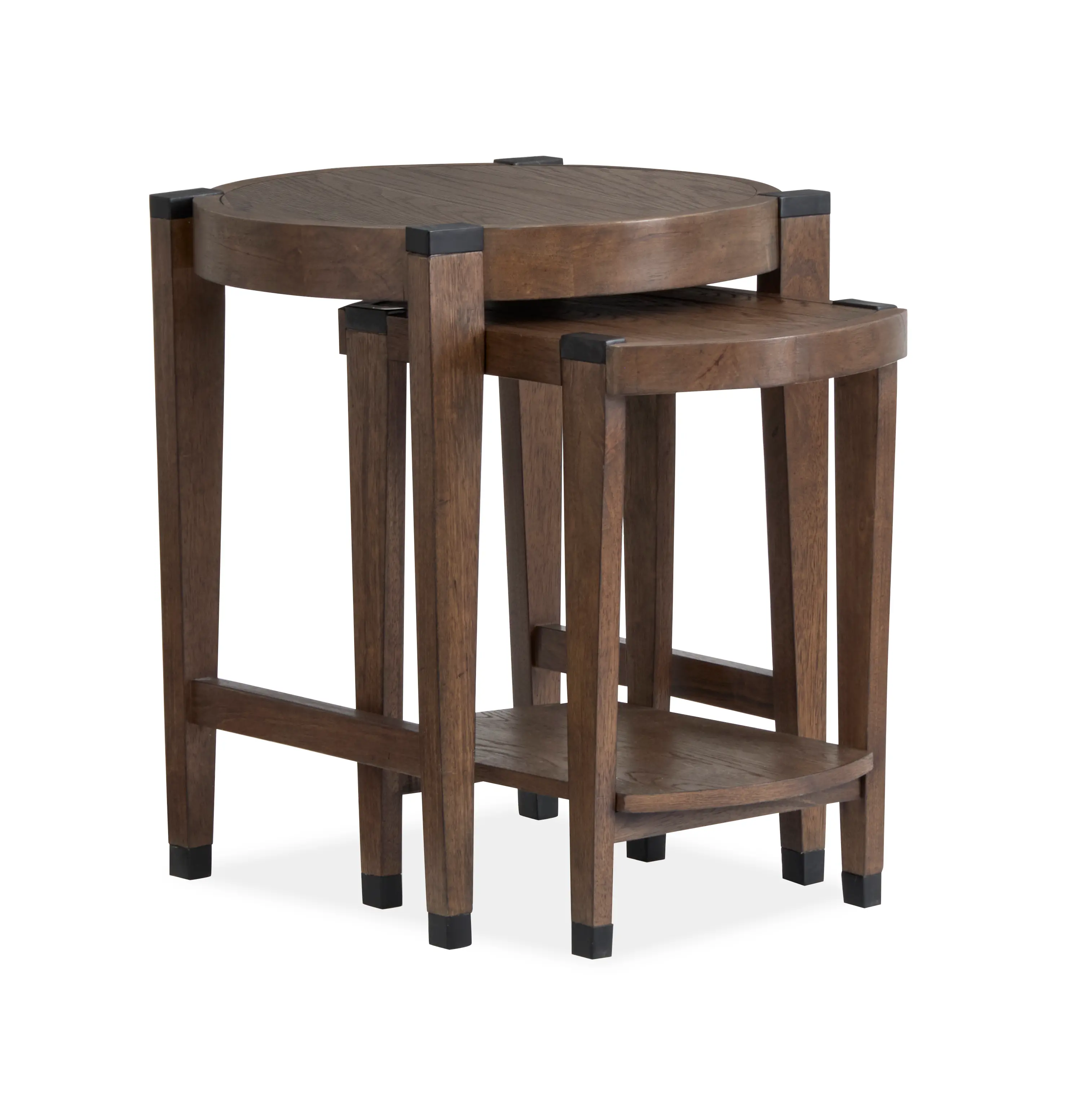 Kaysen Brown and Black Nesting Chairside Tables-3