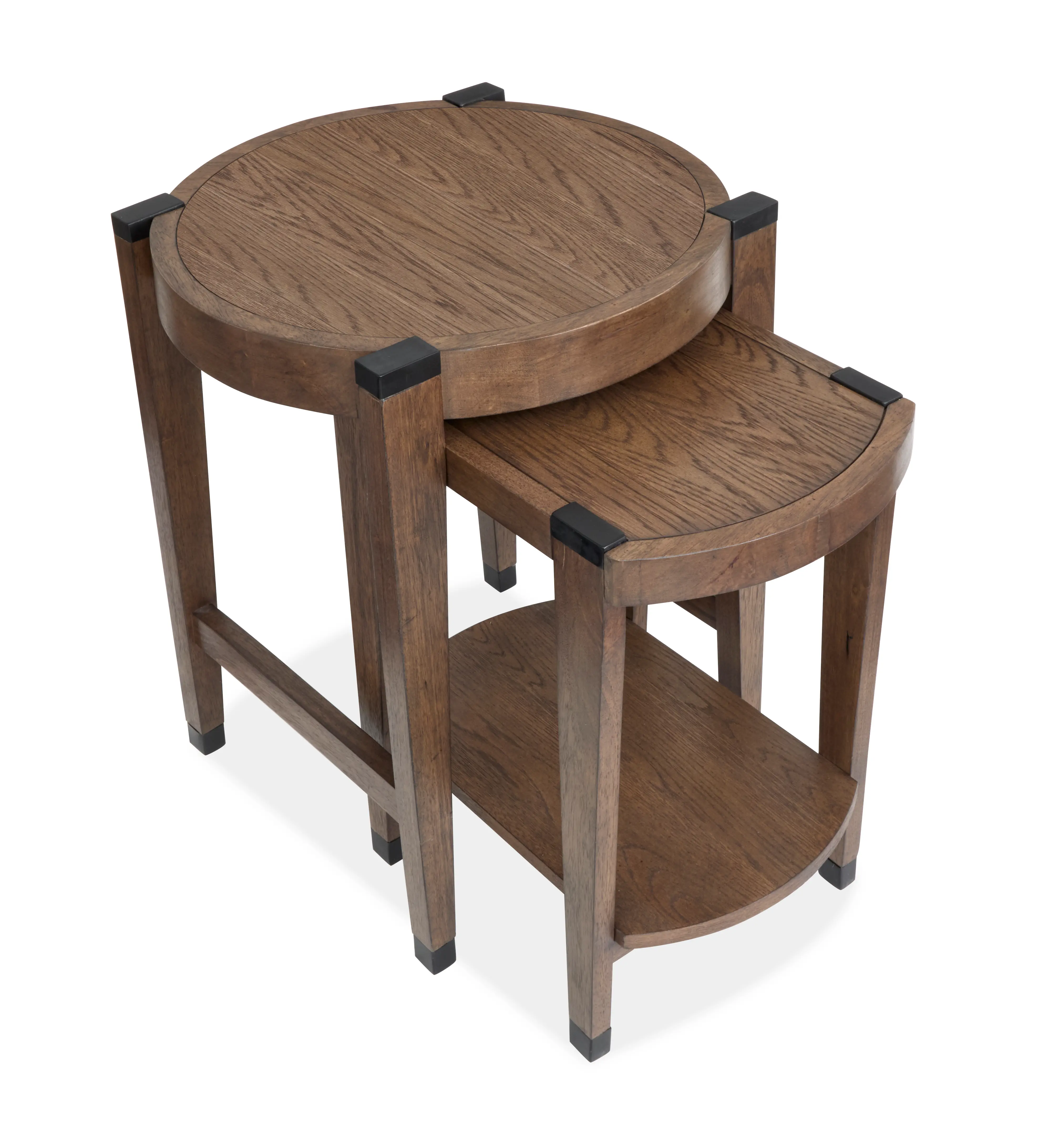 Kaysen Brown and Black Nesting Chairside Tables-4