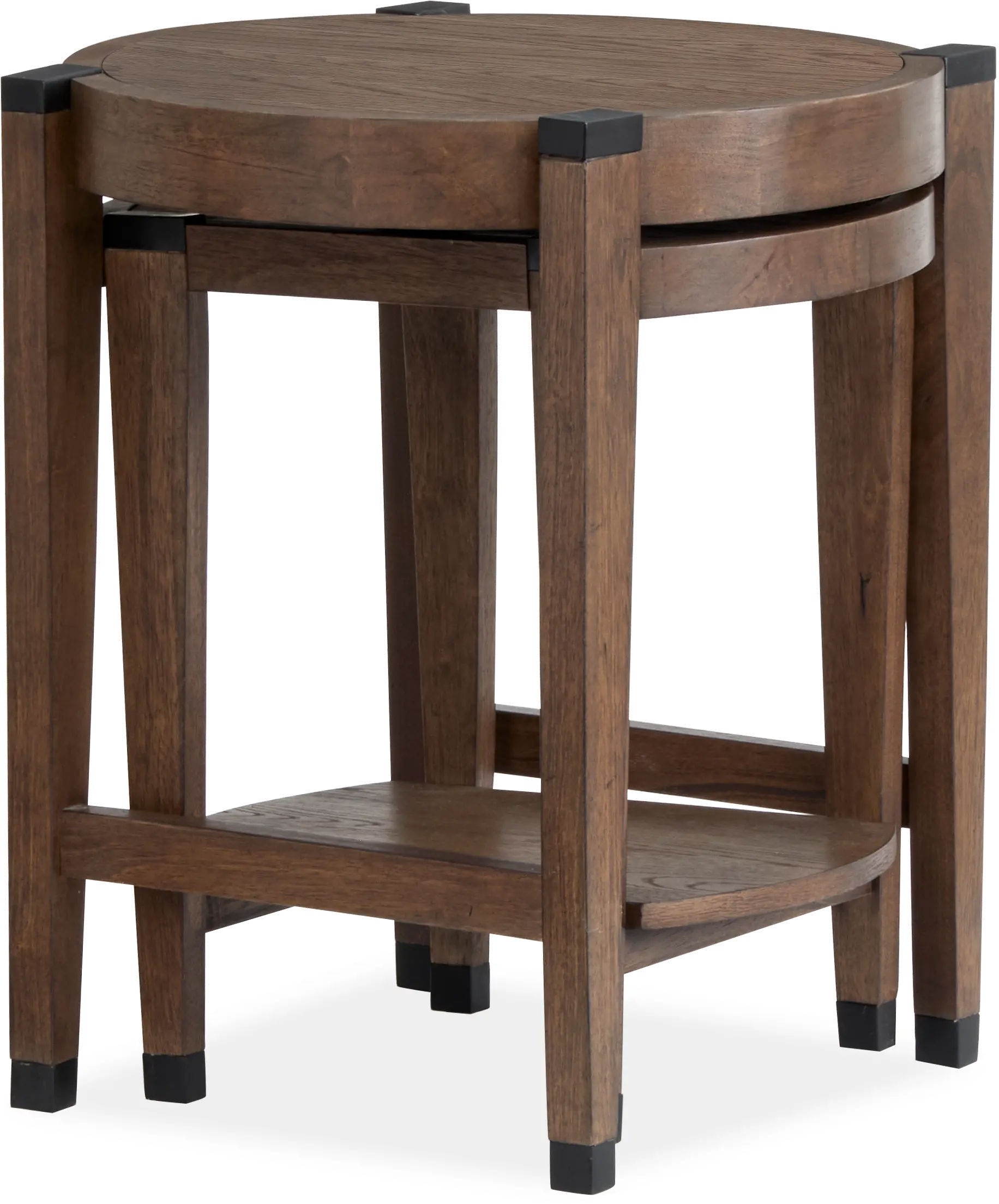 Kaysen Brown and Black Nesting Chairside Tables-5