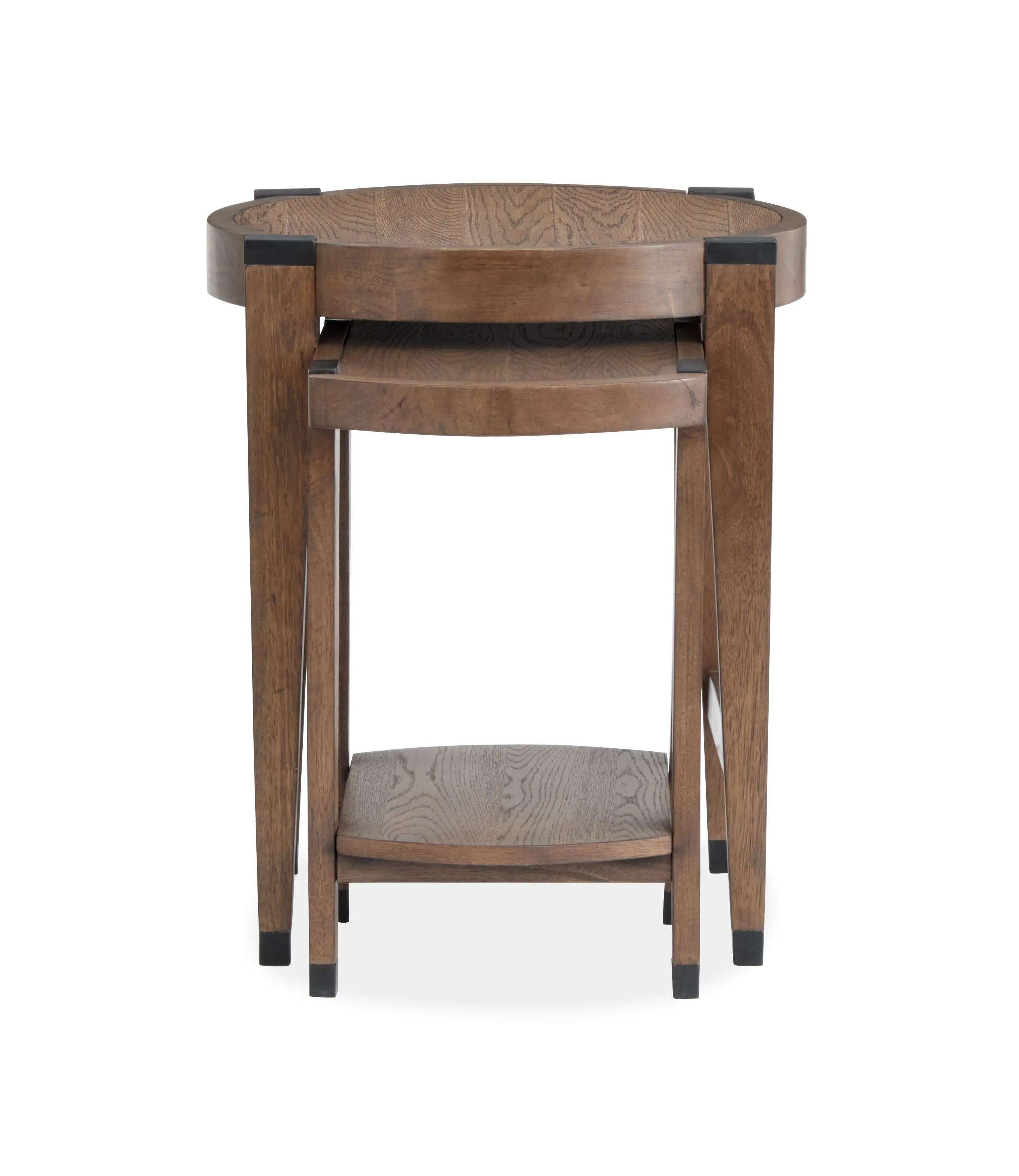 Kaysen Brown and Black Nesting Chairside Tables-5