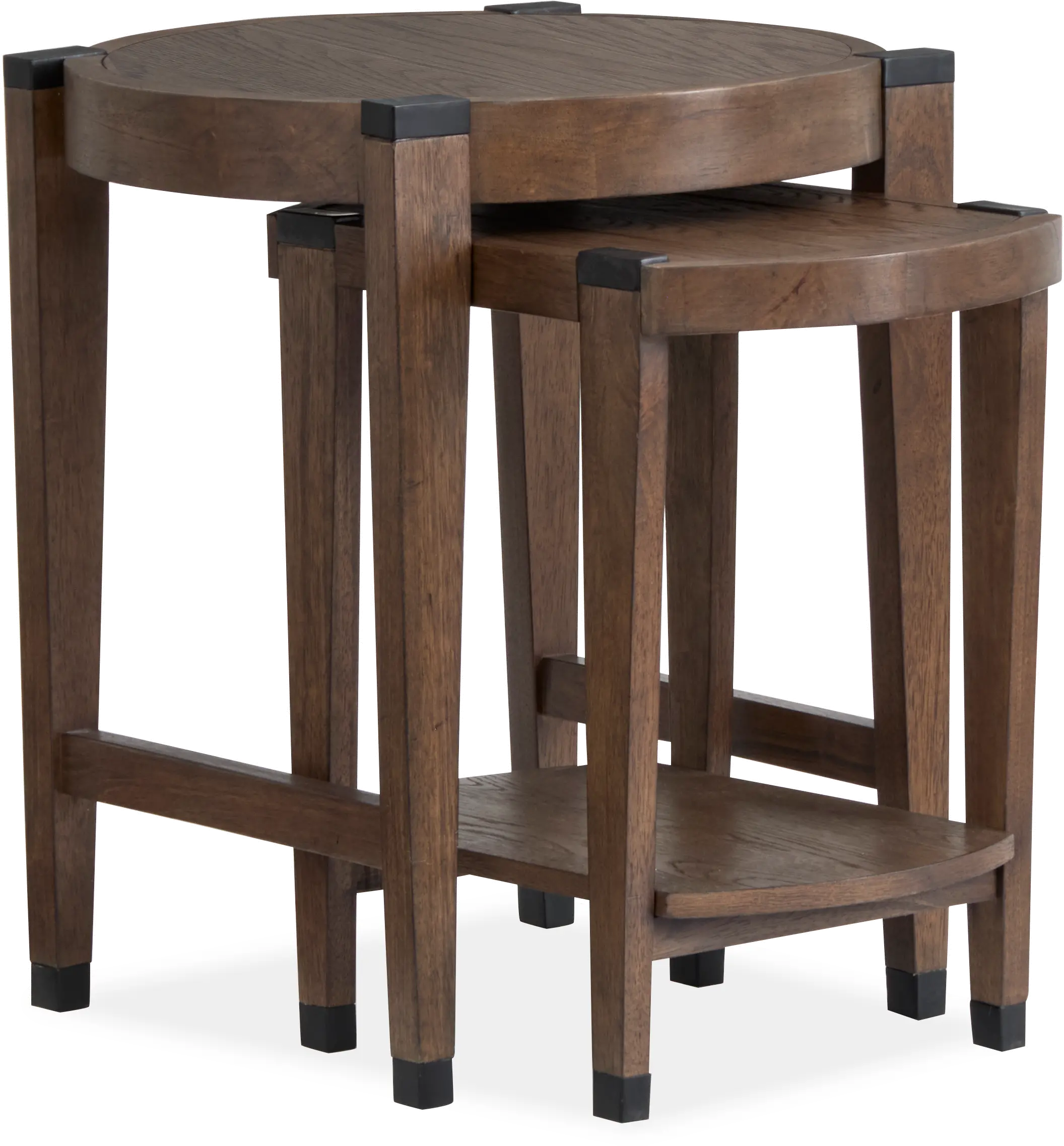 Kaysen Brown and Black Nesting Chairside Tables-6