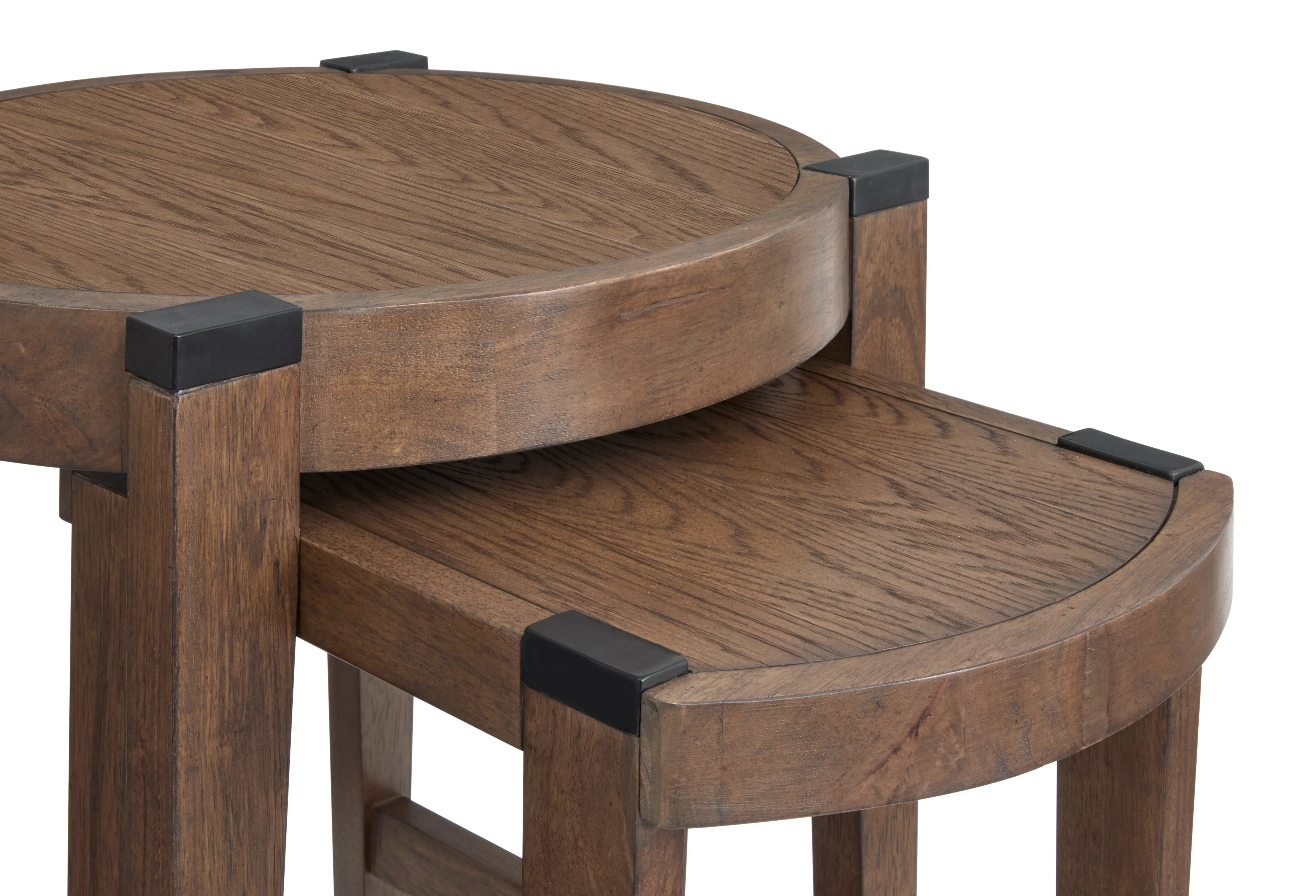 Kaysen Brown and Black Nesting Chairside Tables-6