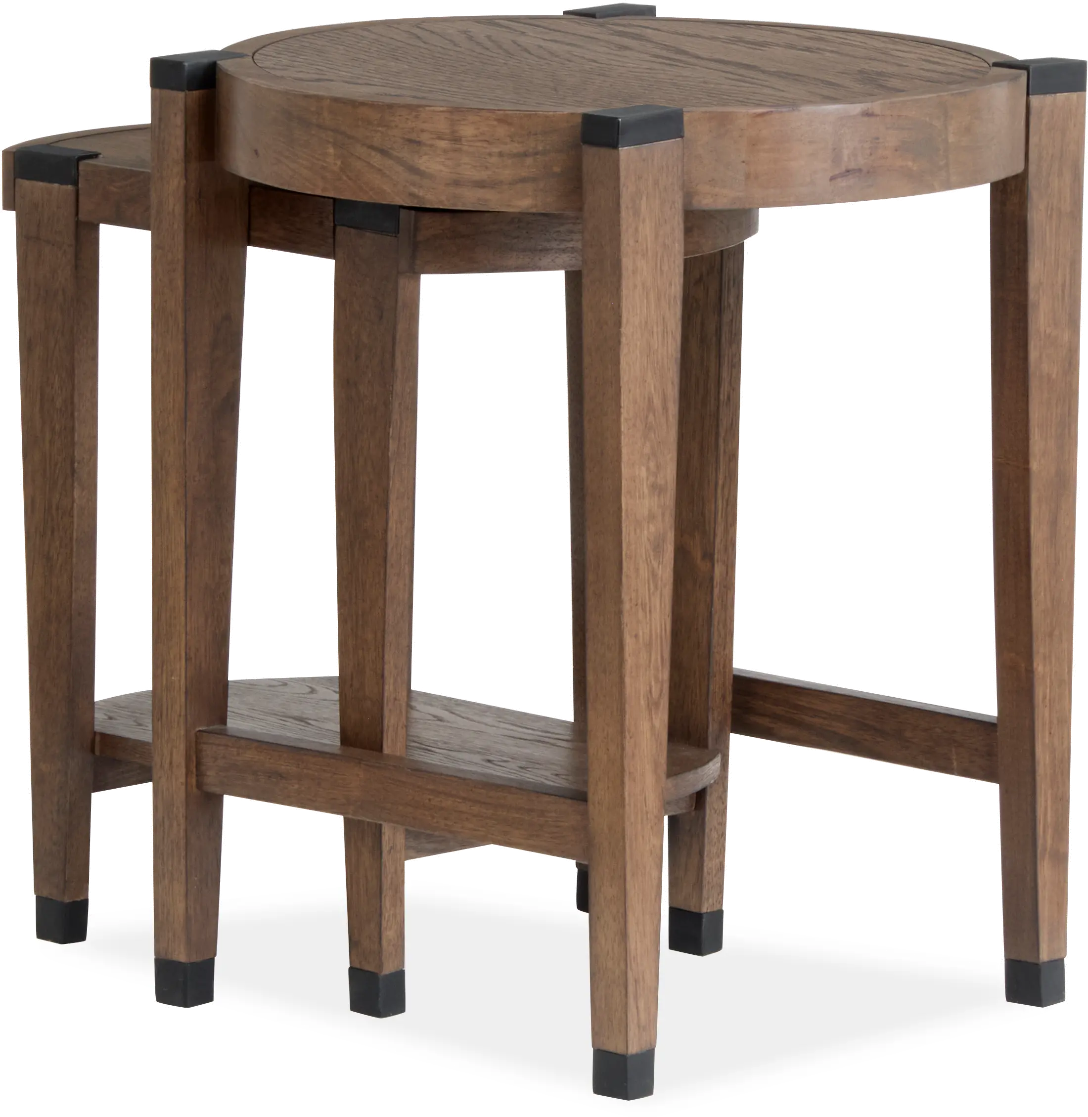 Kaysen Brown and Black Nesting Chairside Tables-7