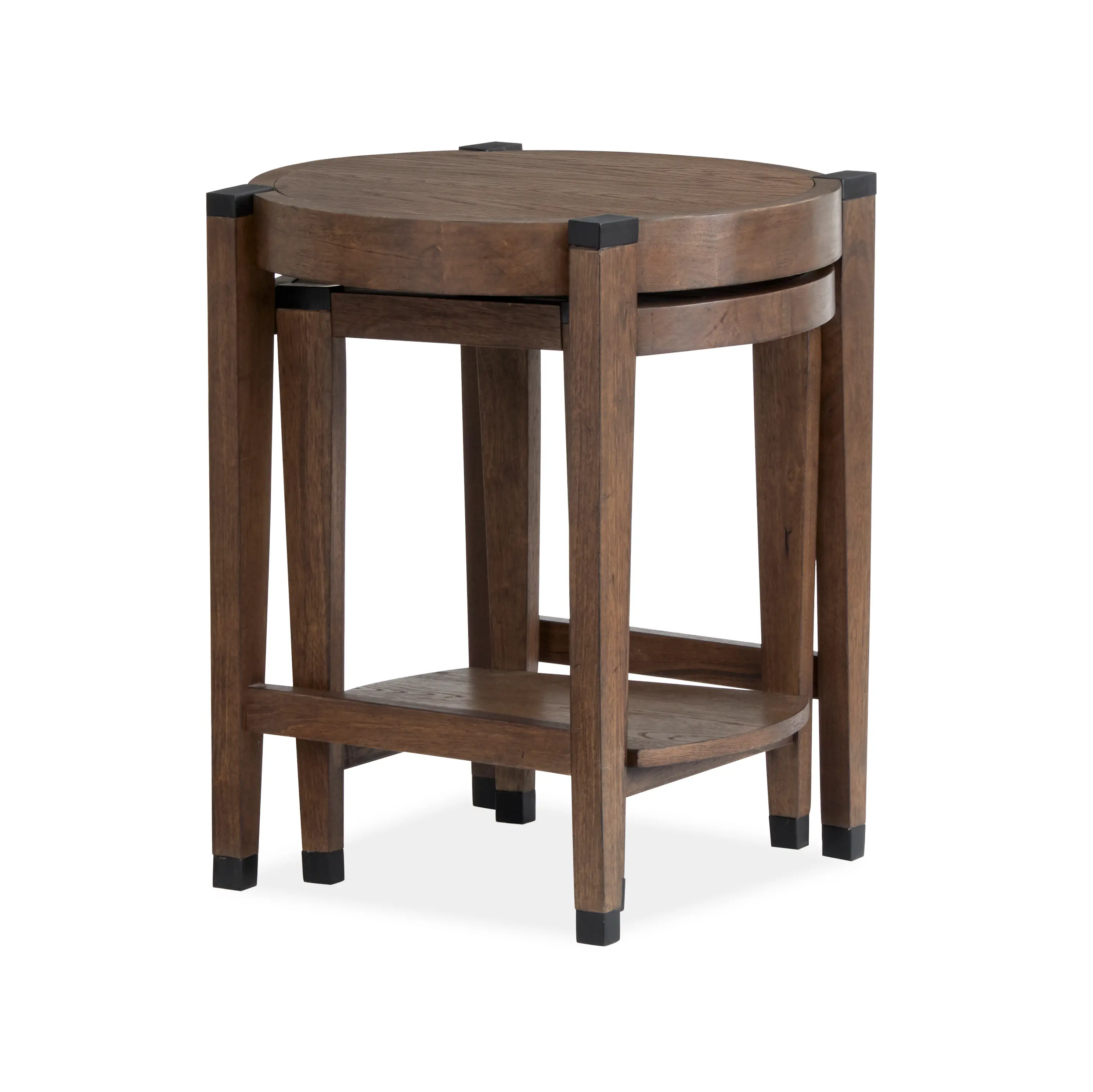 Kaysen Brown and Black Nesting Chairside Tables-7