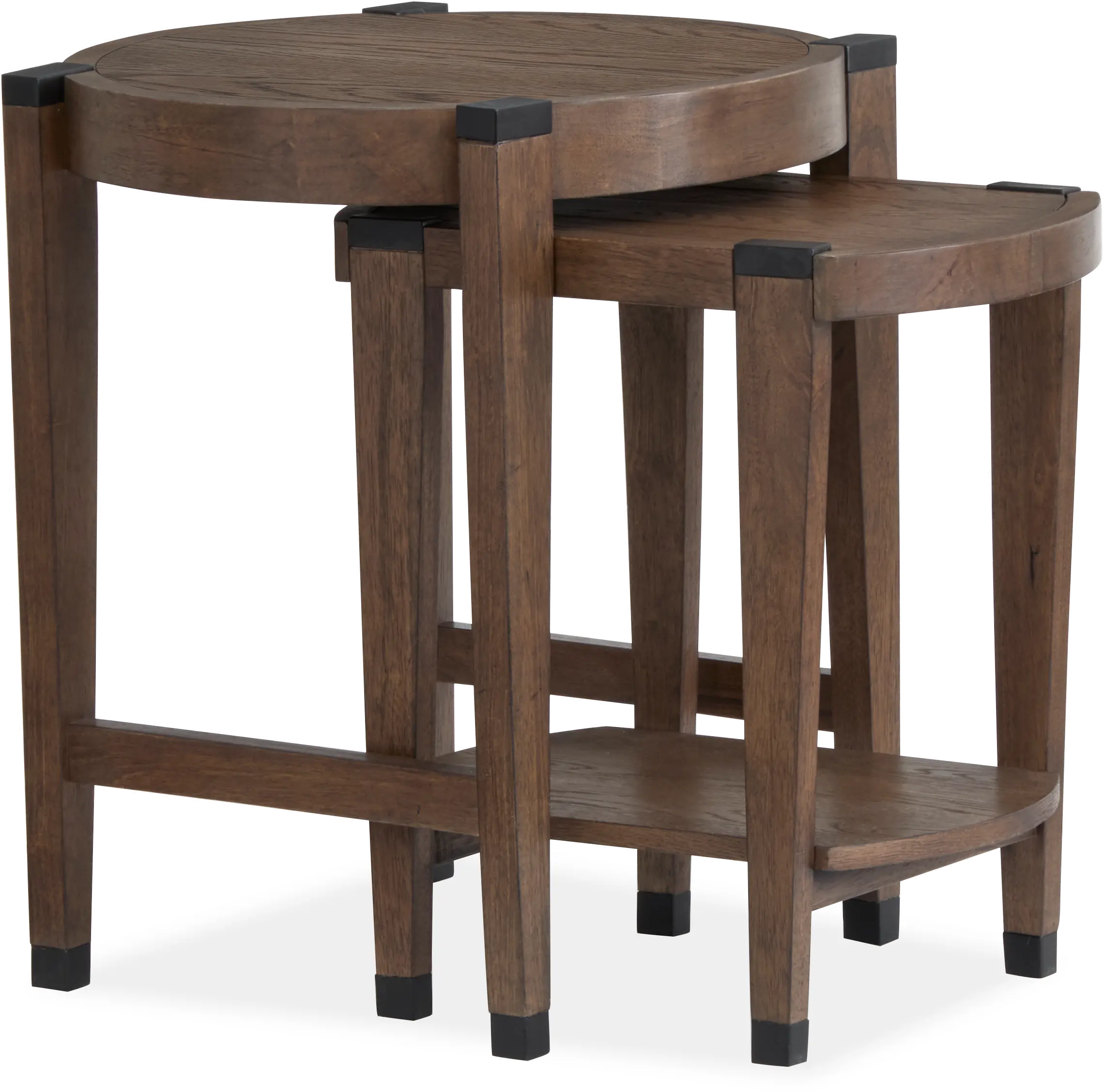 Kaysen Brown and Black Nesting Chairside Tables-8