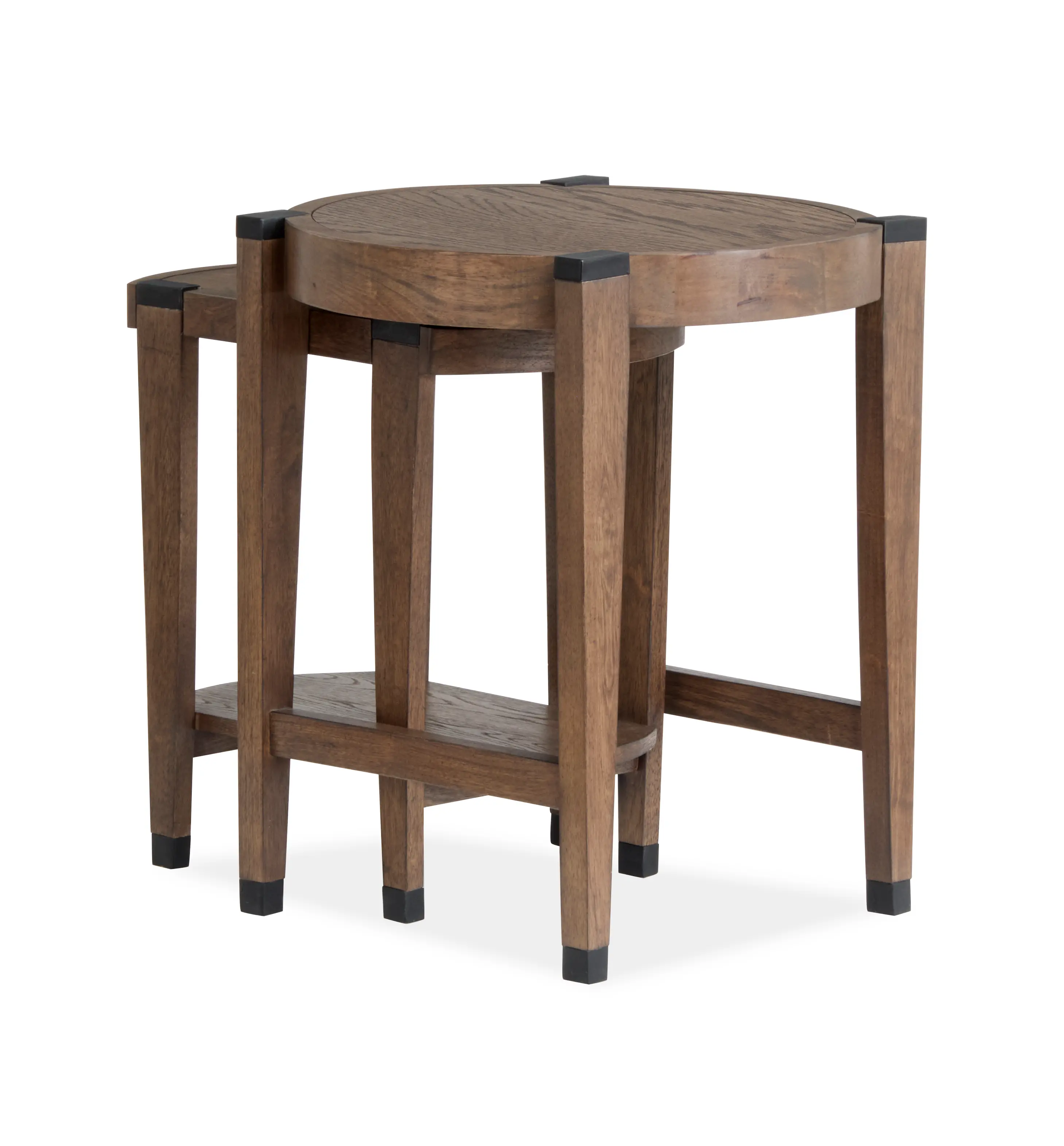Kaysen Brown and Black Nesting Chairside Tables-8