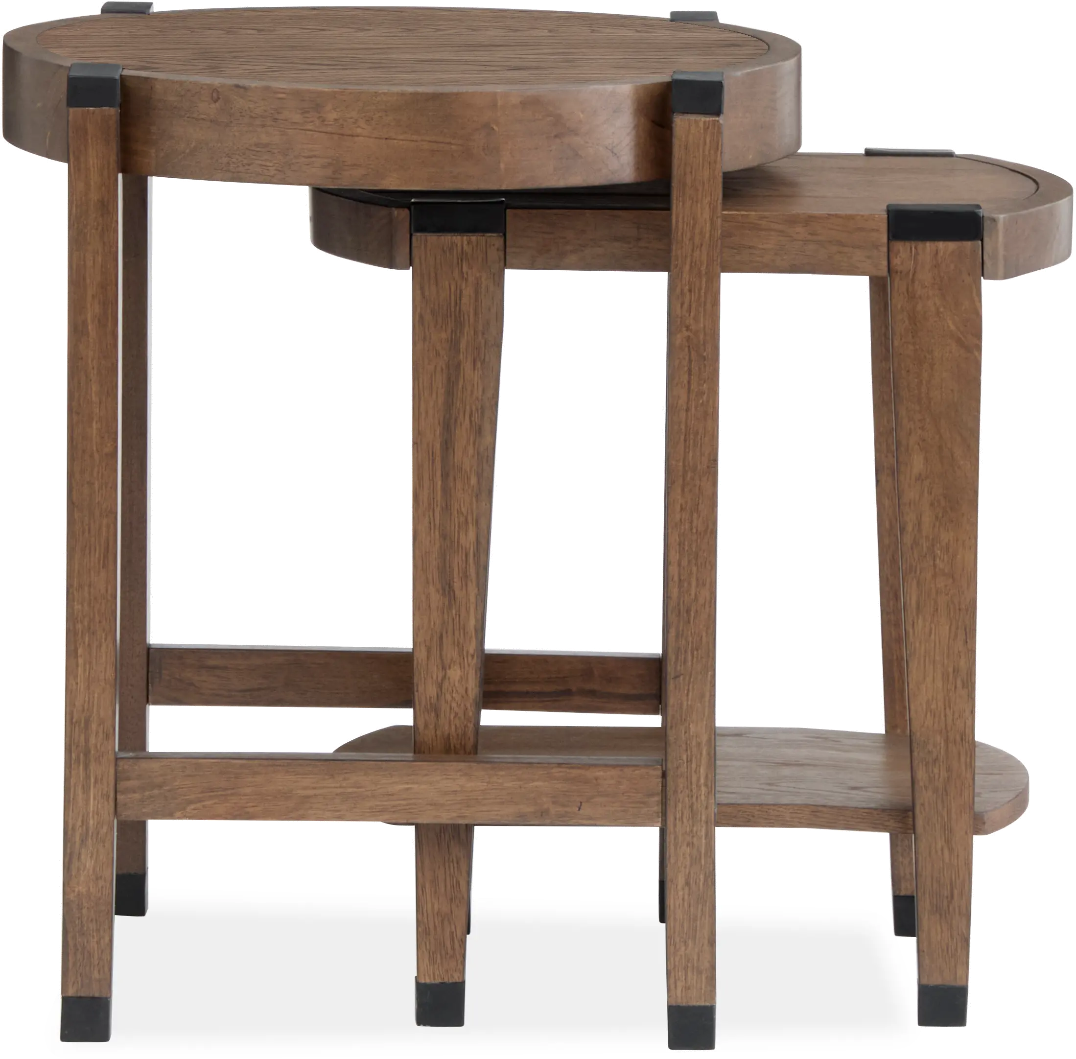 Kaysen Brown and Black Nesting Chairside Tables-9