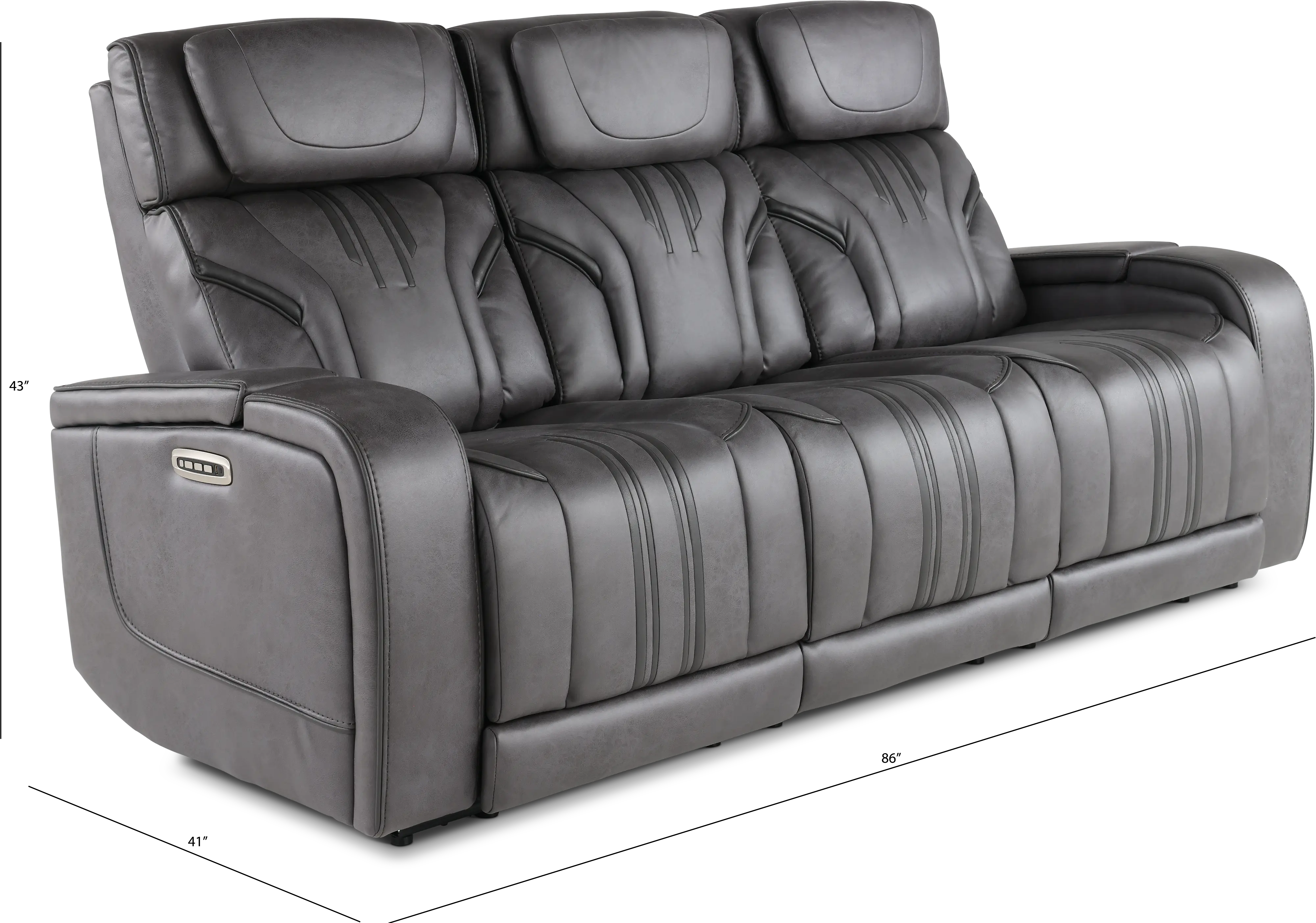 Tacama Graphite Power Reclining Sofa with Audio-2