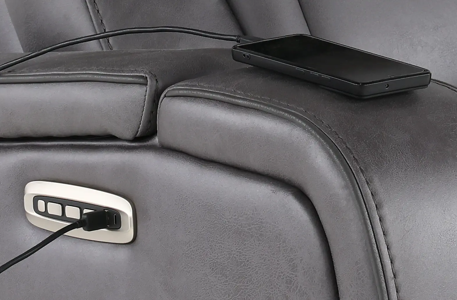 Tacama Graphite Power Reclining Sofa with Audio-7
