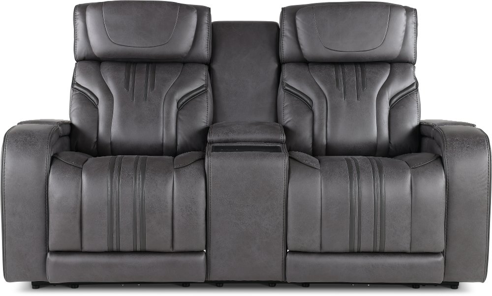 Tacama Graphite Power Reclining Loveseat with Audio