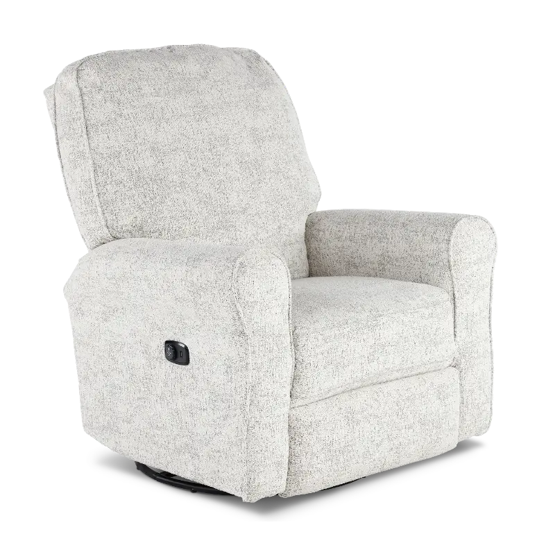 Josey White Pepper Swivel Glider Power Recliner