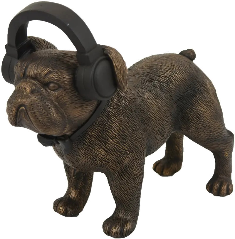 Dog Figurine with Headphones