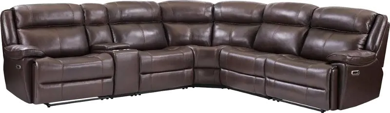 Eclipse Florence Brown 6-Piece Power Reclining Sectional