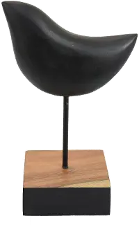 10 Inch Black Bird Sculpture