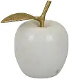 5.75  White Apple Decoration with Gold Stem
