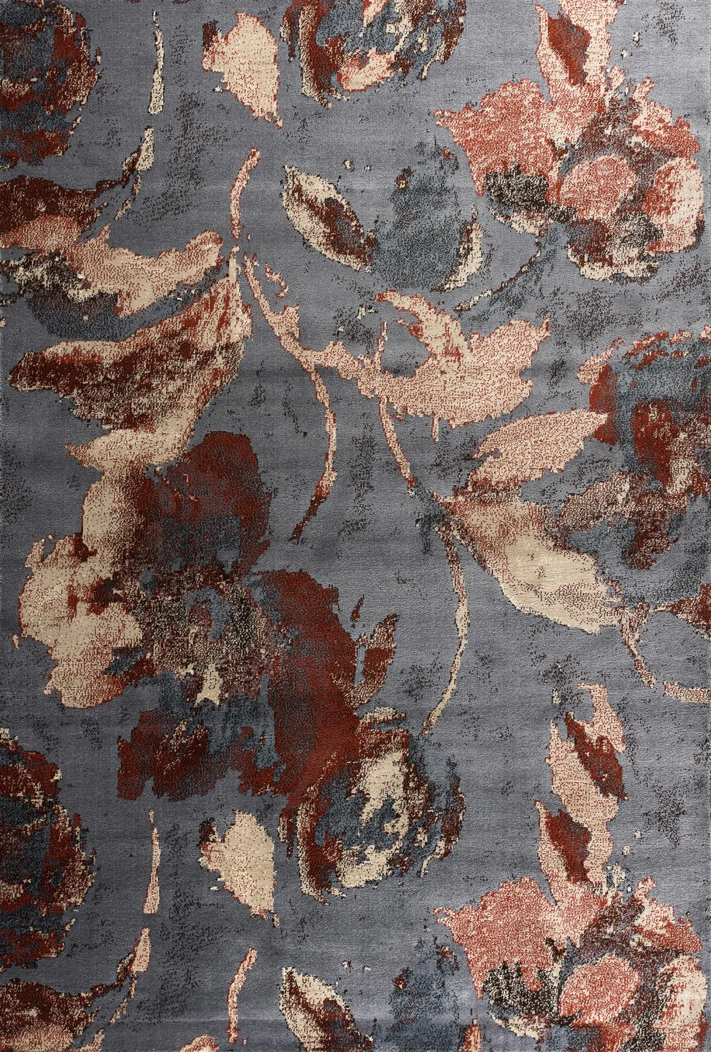 Aden 5 x 8 Floral Red and Gray Area Rug-1